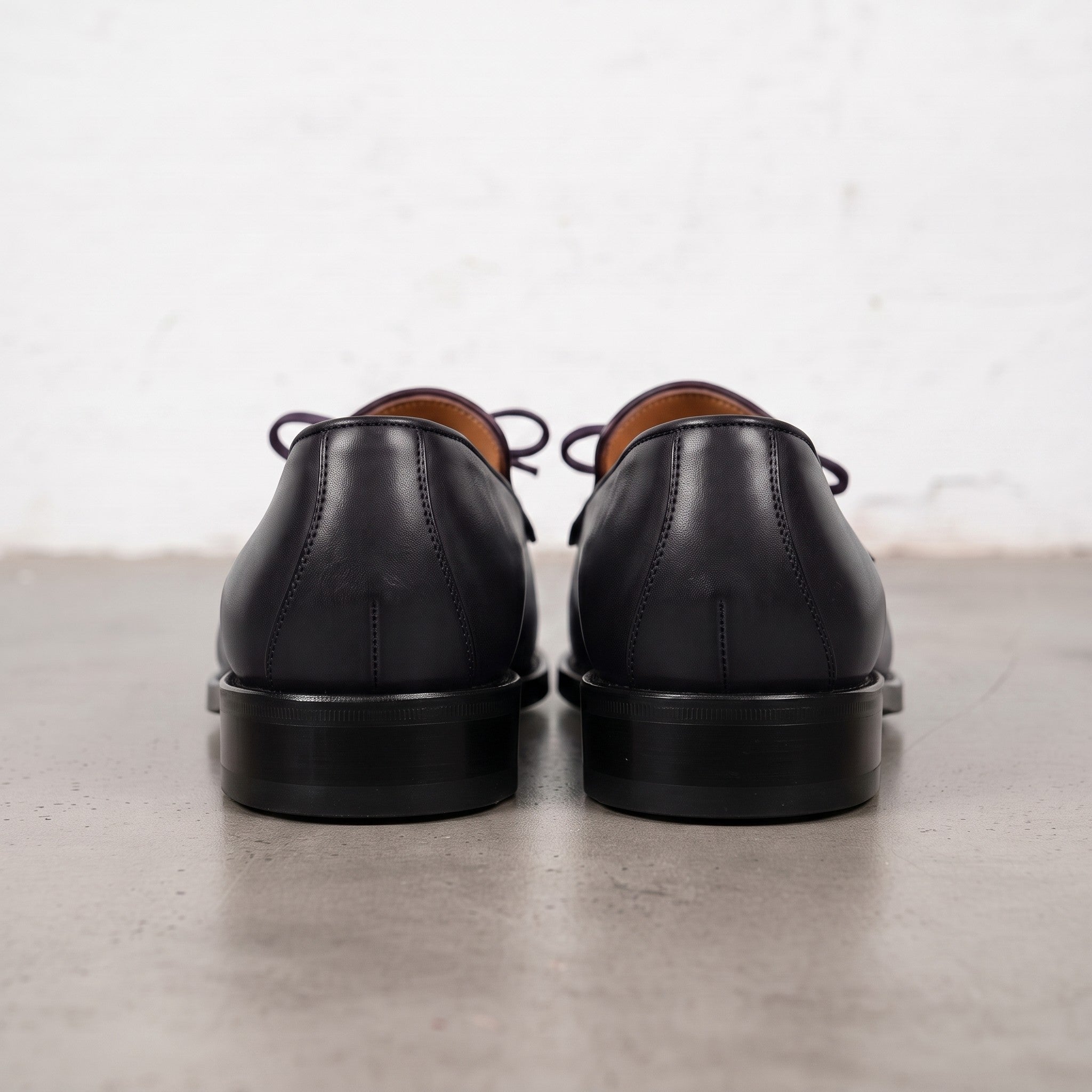 Men's Black Fringe Apron-Toe Leather Loafers — Braydon