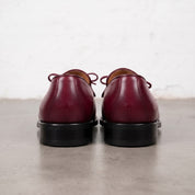 Men's Burgundy Fringe Apron-Toe Leather Loafers — Braydon
