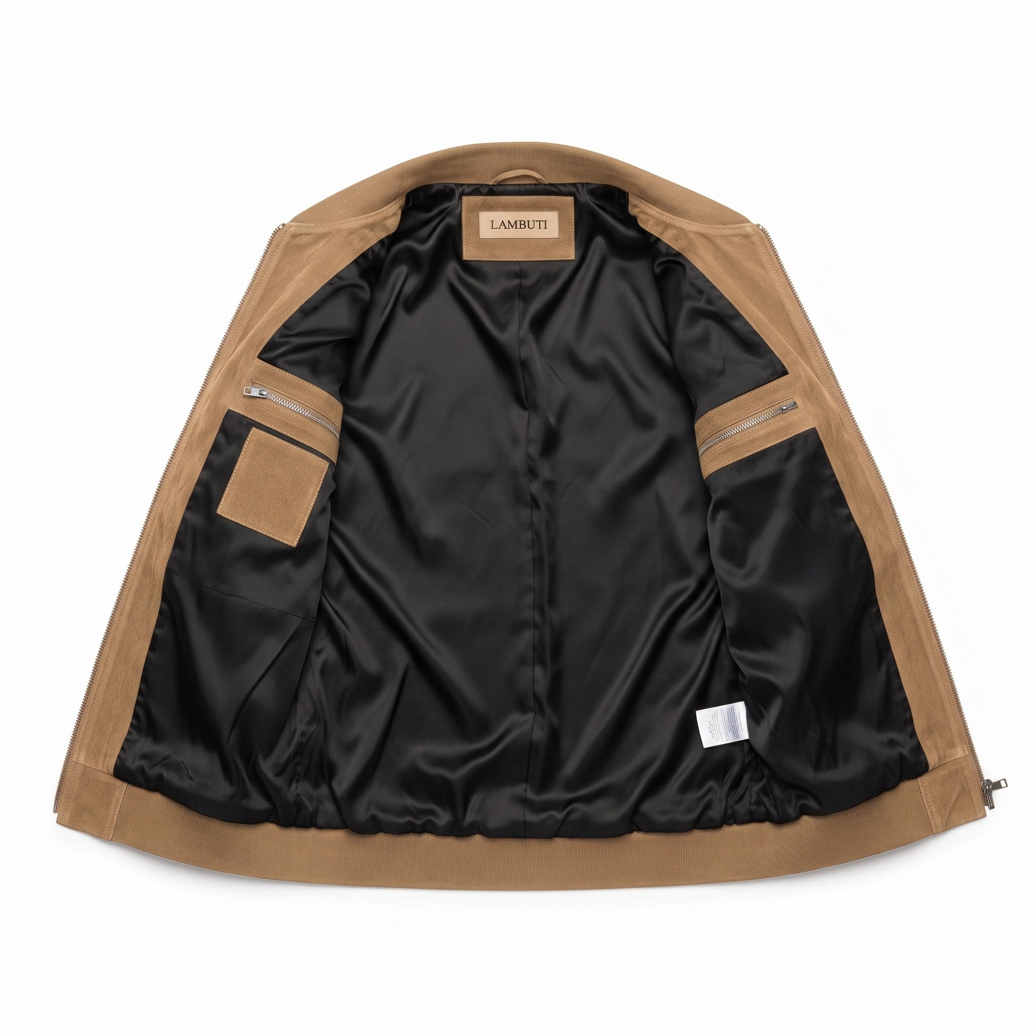 Men's Tan Suede Bomber Jacket — Collier