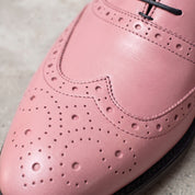 Men's Rose Pink Wingtip Leather Brogues — Cranmore