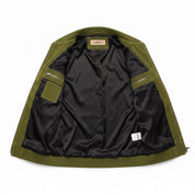 Men's Olive Green Suede Bomber Jacket — Collier