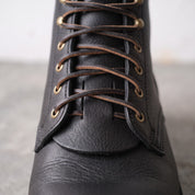 Black Pull-Up Leather Boot Kilties - False Tongues — Abbergate