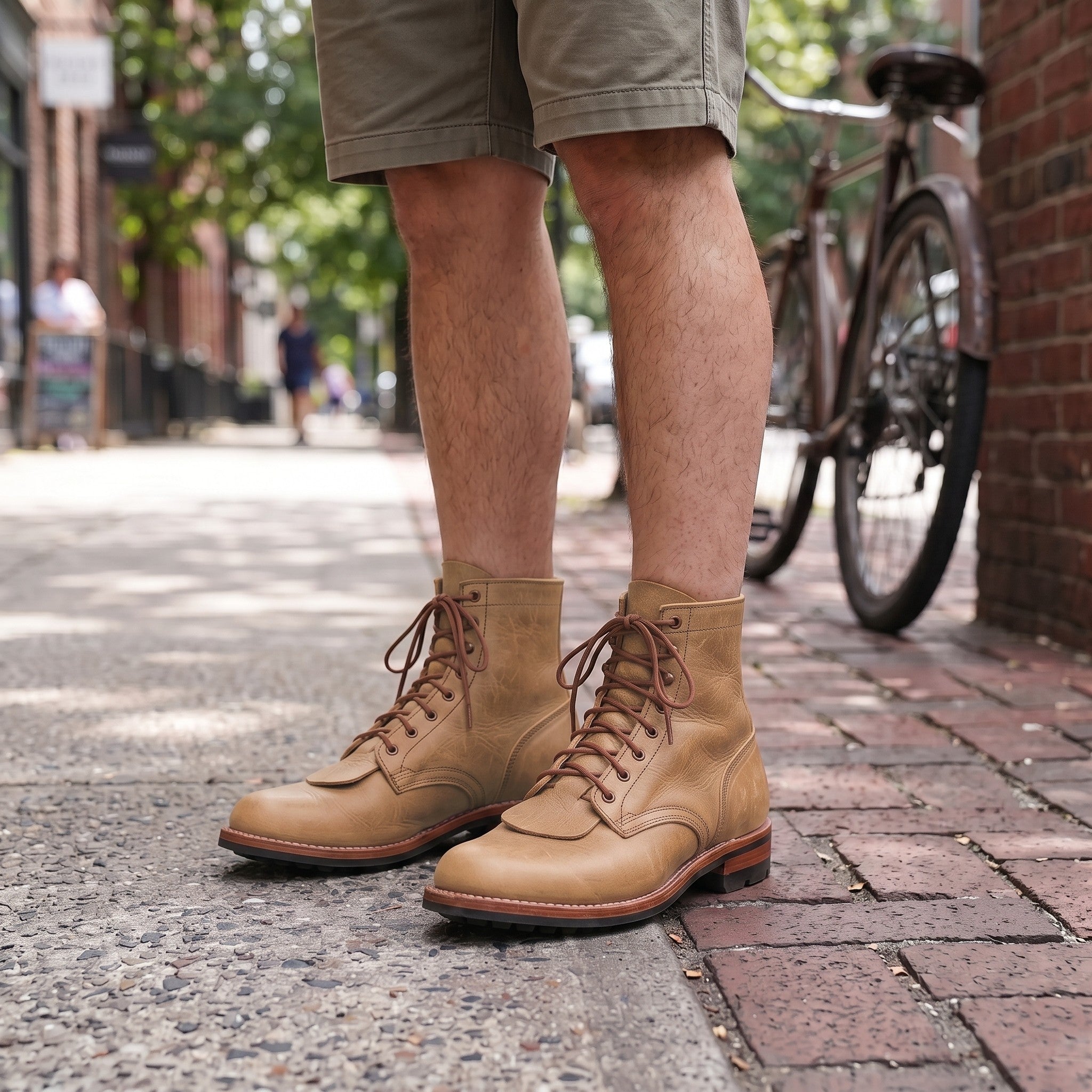Tan Pull-Up Leather Boot Kilties - False Tongues — Abbergate
