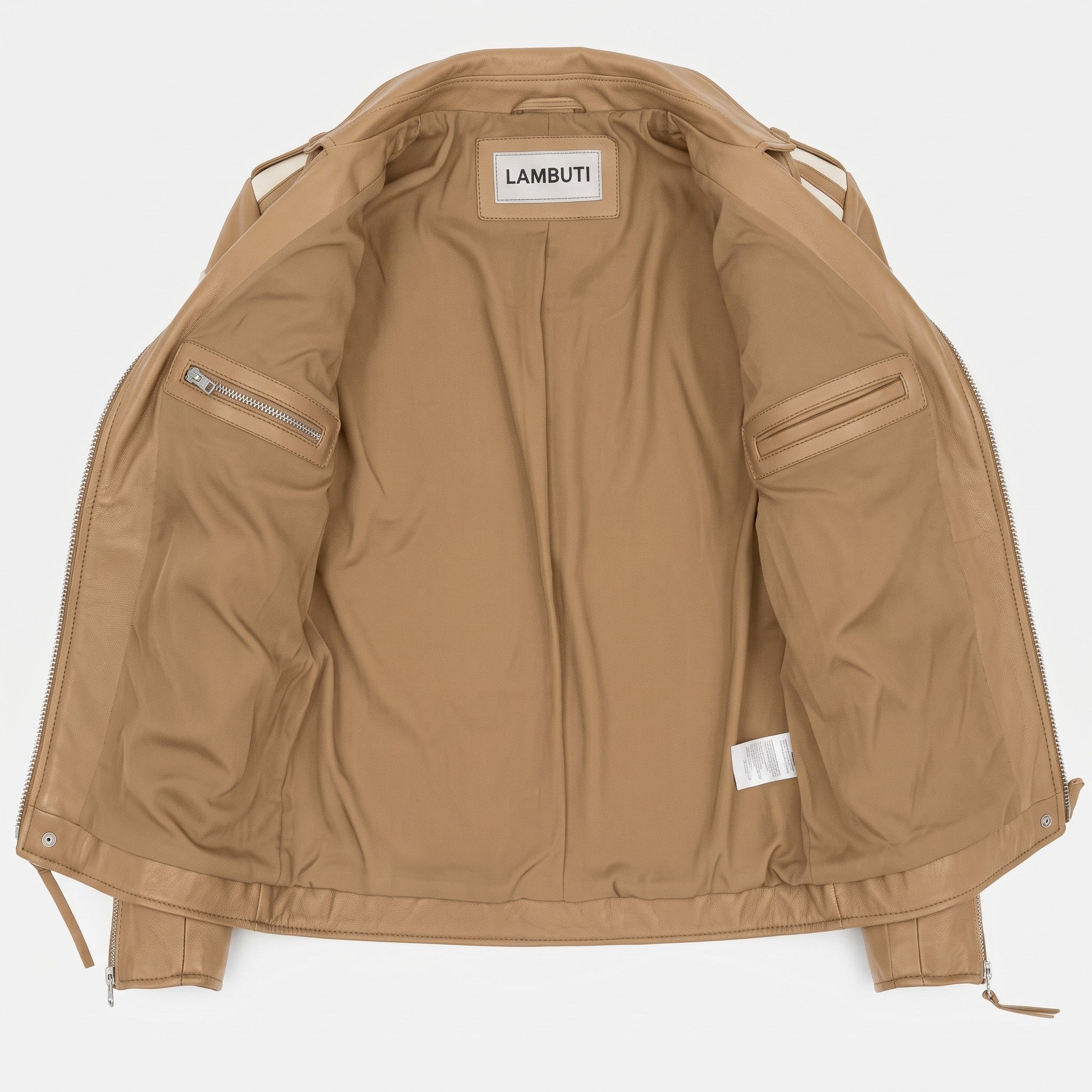 Men's Tan and White Leather Perfecto Biker Jacket — Blunt
