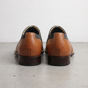 Men's Black and Brown Two-Tone Wingtip Leather Oxfords — Andover