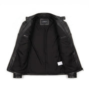 Men's Black Quilted Leather Cafe Racer Jacket — Arlesford