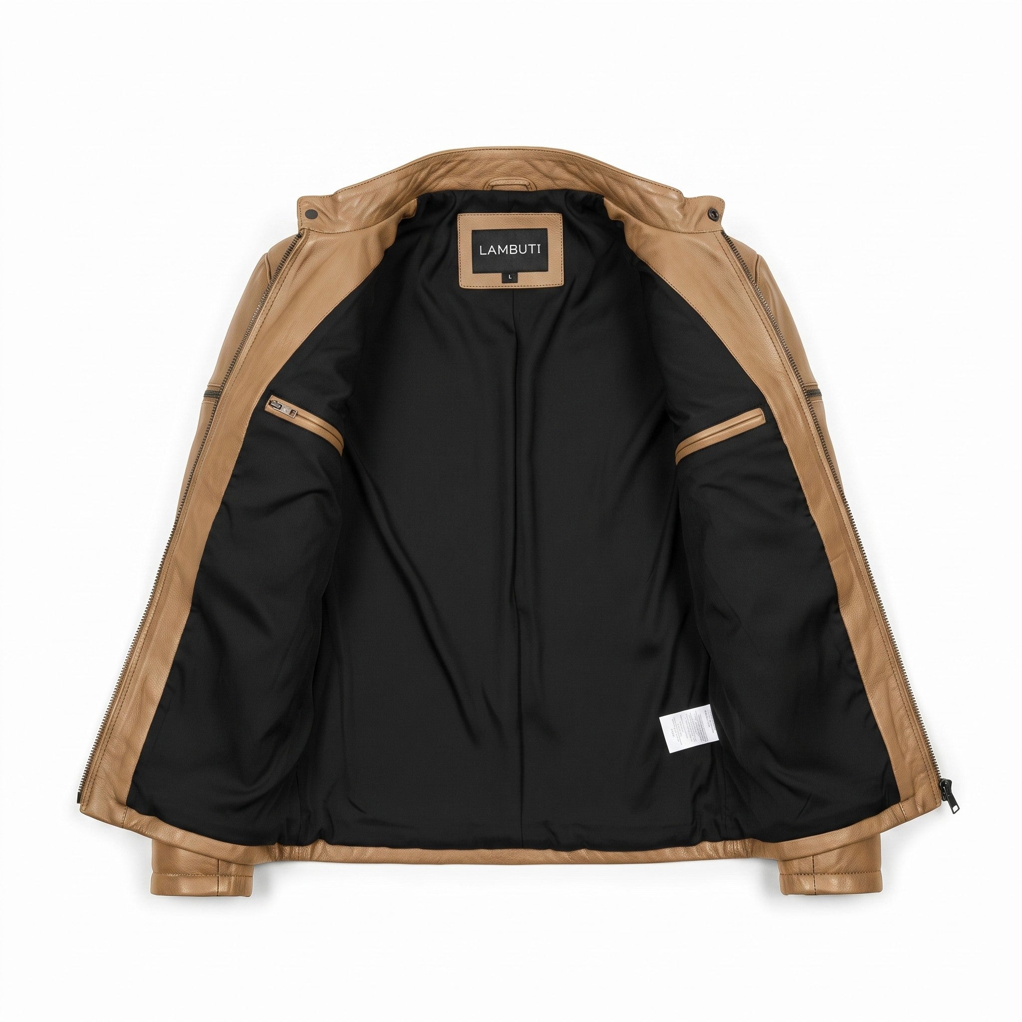 Men's Tan Quilted Leather Cafe Racer Jacket — Arlesford