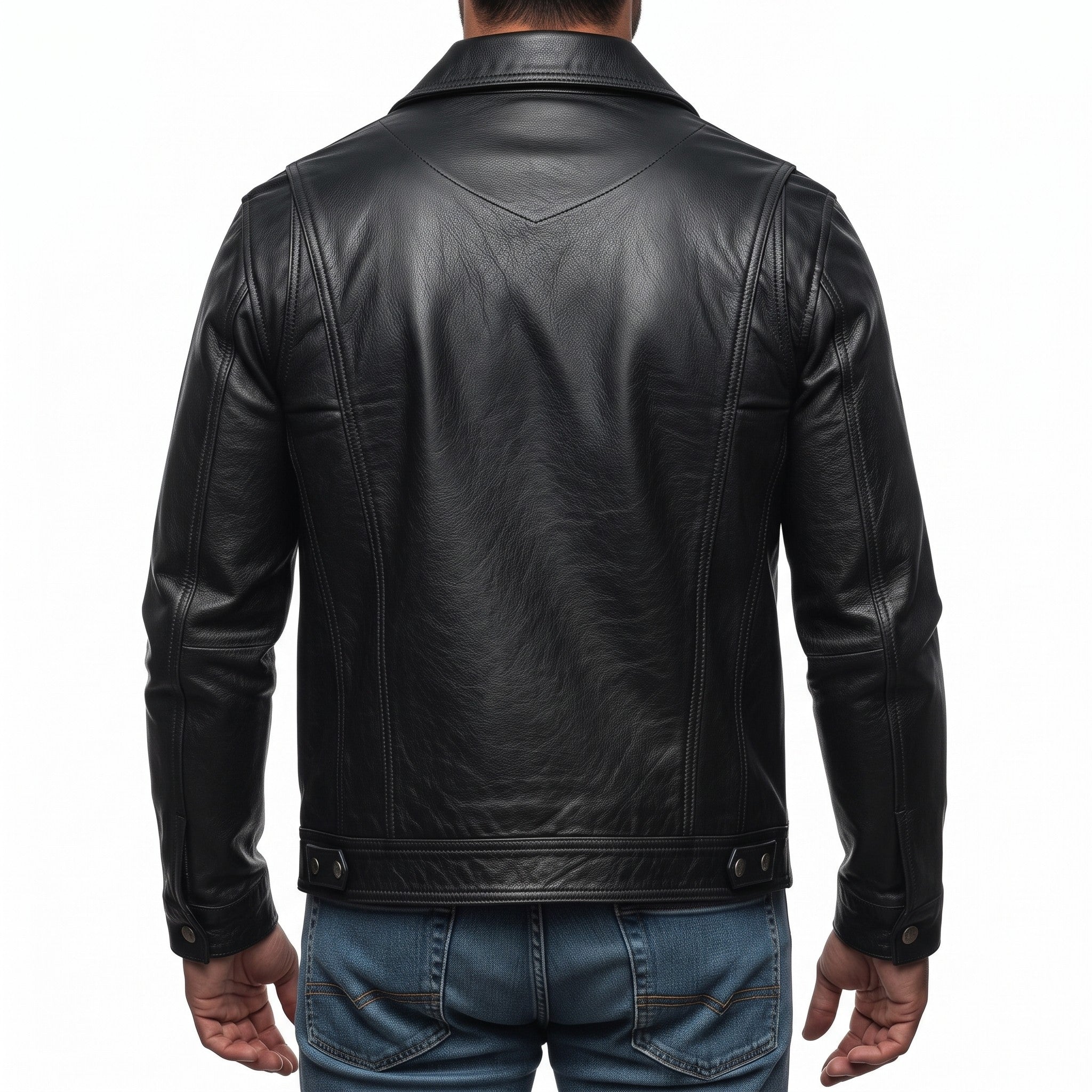 Men's Black Leather Field Jacket — Dalehurst