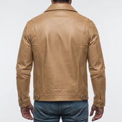 Men's Tan Leather Field Jacket — Dalehurst