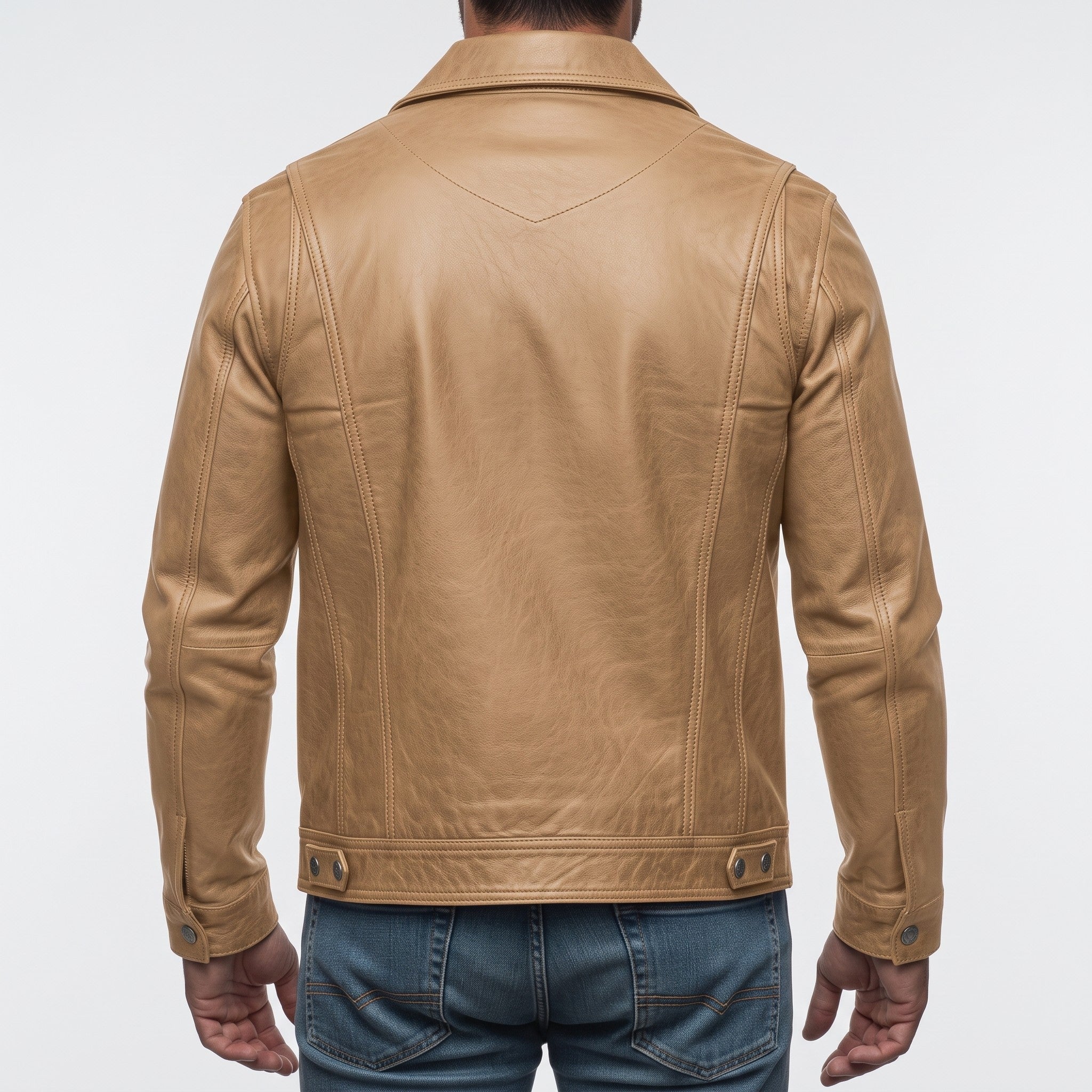 Men's Tan Leather Field Jacket — Dalehurst