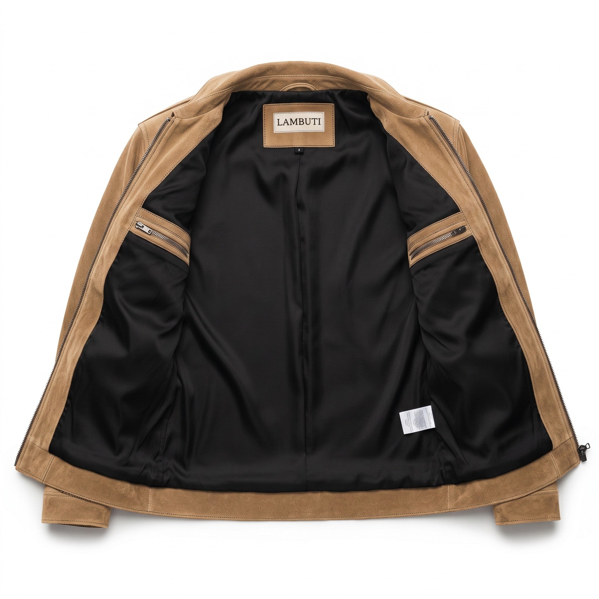 Men's Tan Suede Bomber Jacket — Fenfield