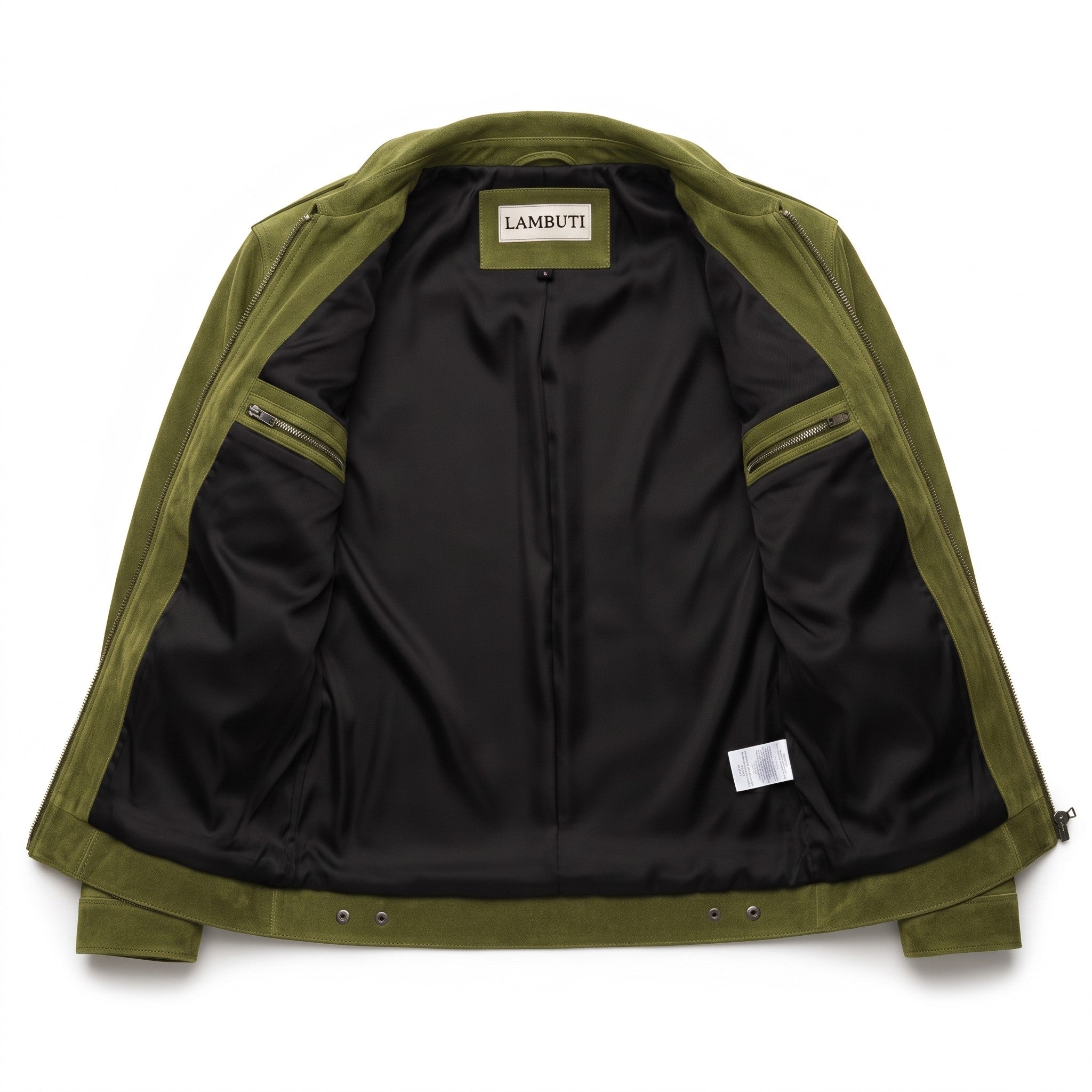 Men's Olive Green Suede Bomber Jacket — Fenfield