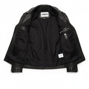 Men's Black Leather Biker Jacket — Padmore