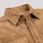 Men's Tan Suede Shirt Jacket — Dalyell