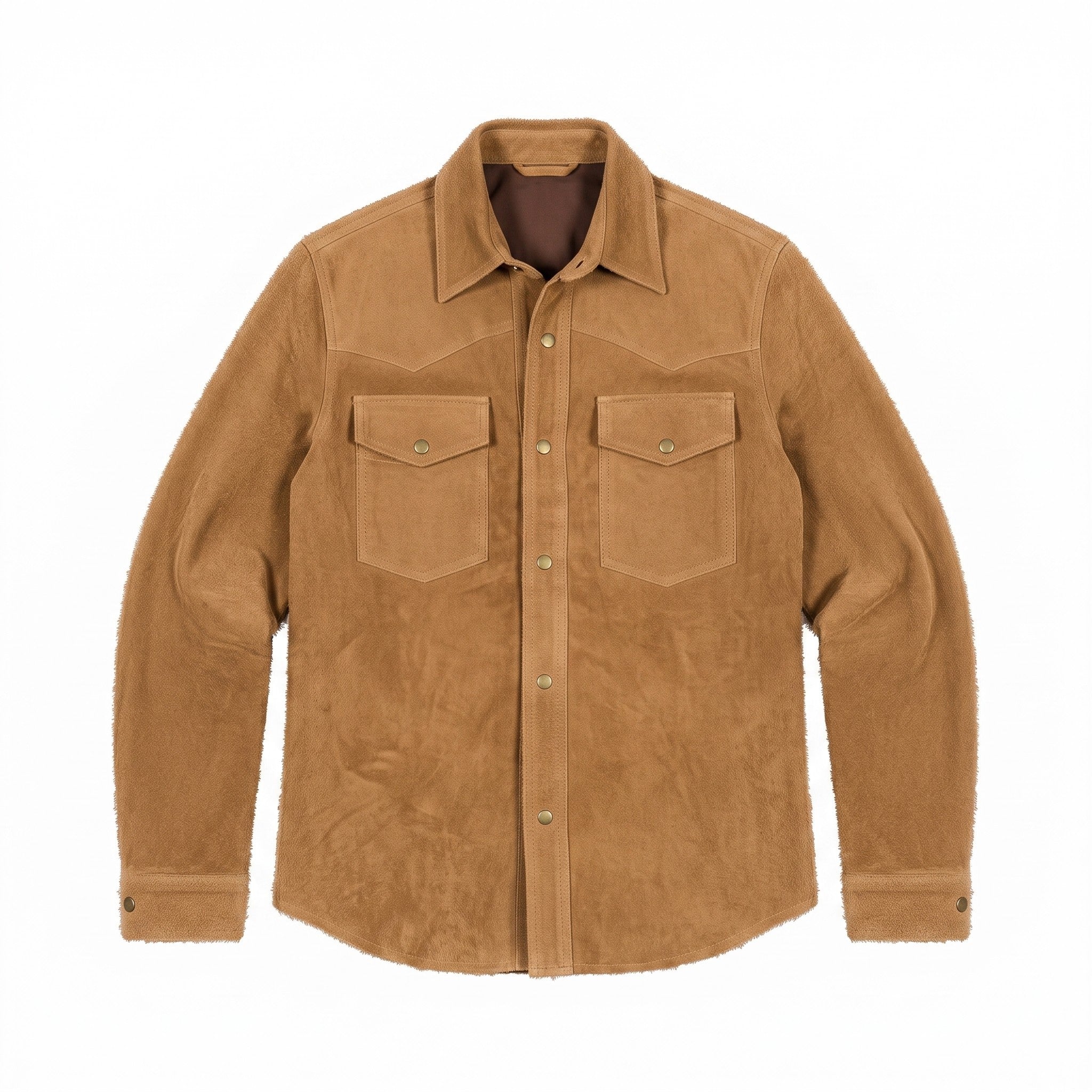 Men's Tan Suede Shirt Jacket — Dalyell