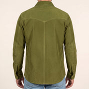 Men's Olive Green Suede Shirt Jacket — Dalyell