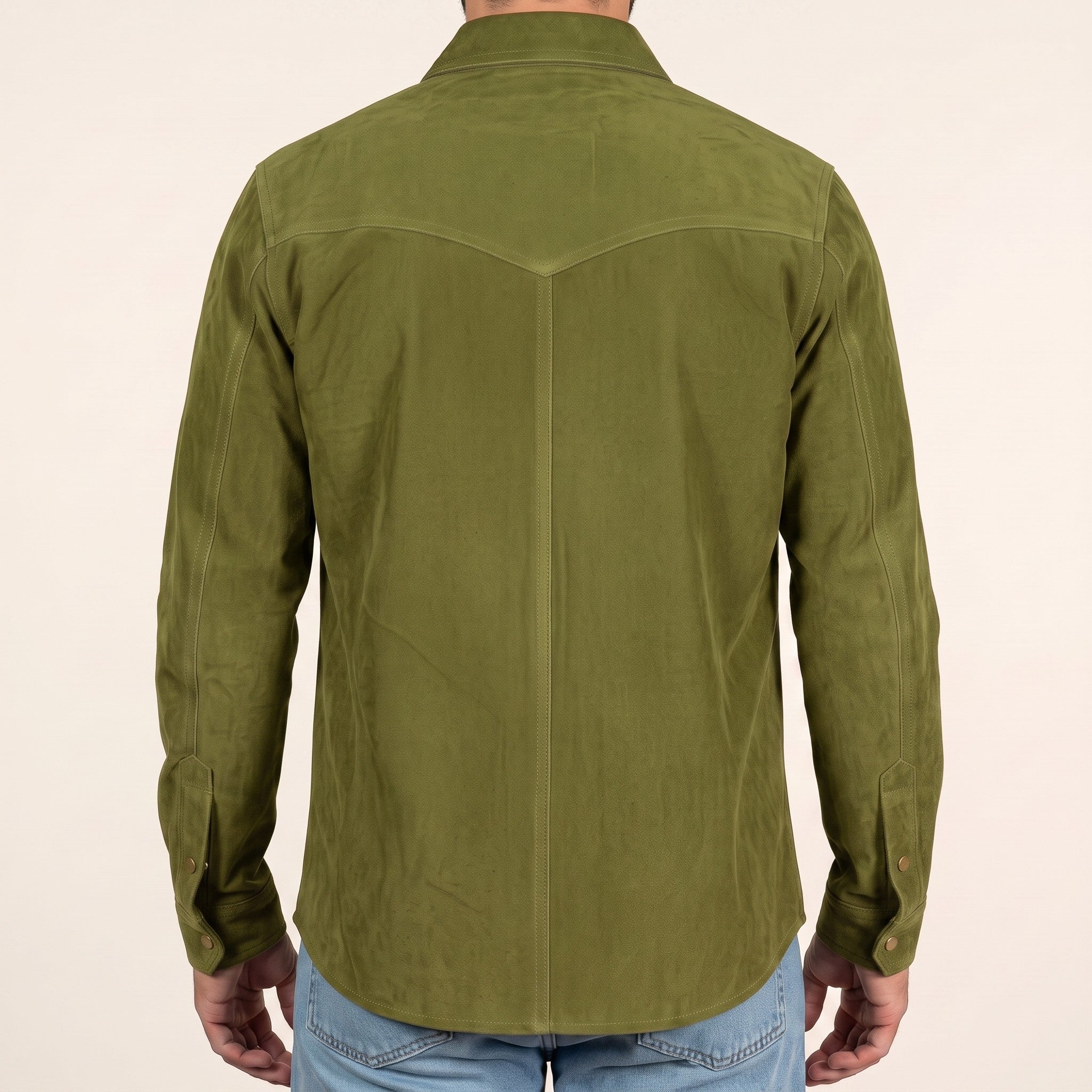 Men's Olive Green Suede Shirt Jacket — Dalyell
