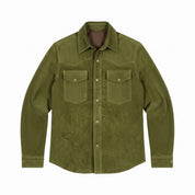 Men's Olive Green Suede Shirt Jacket — Dalyell