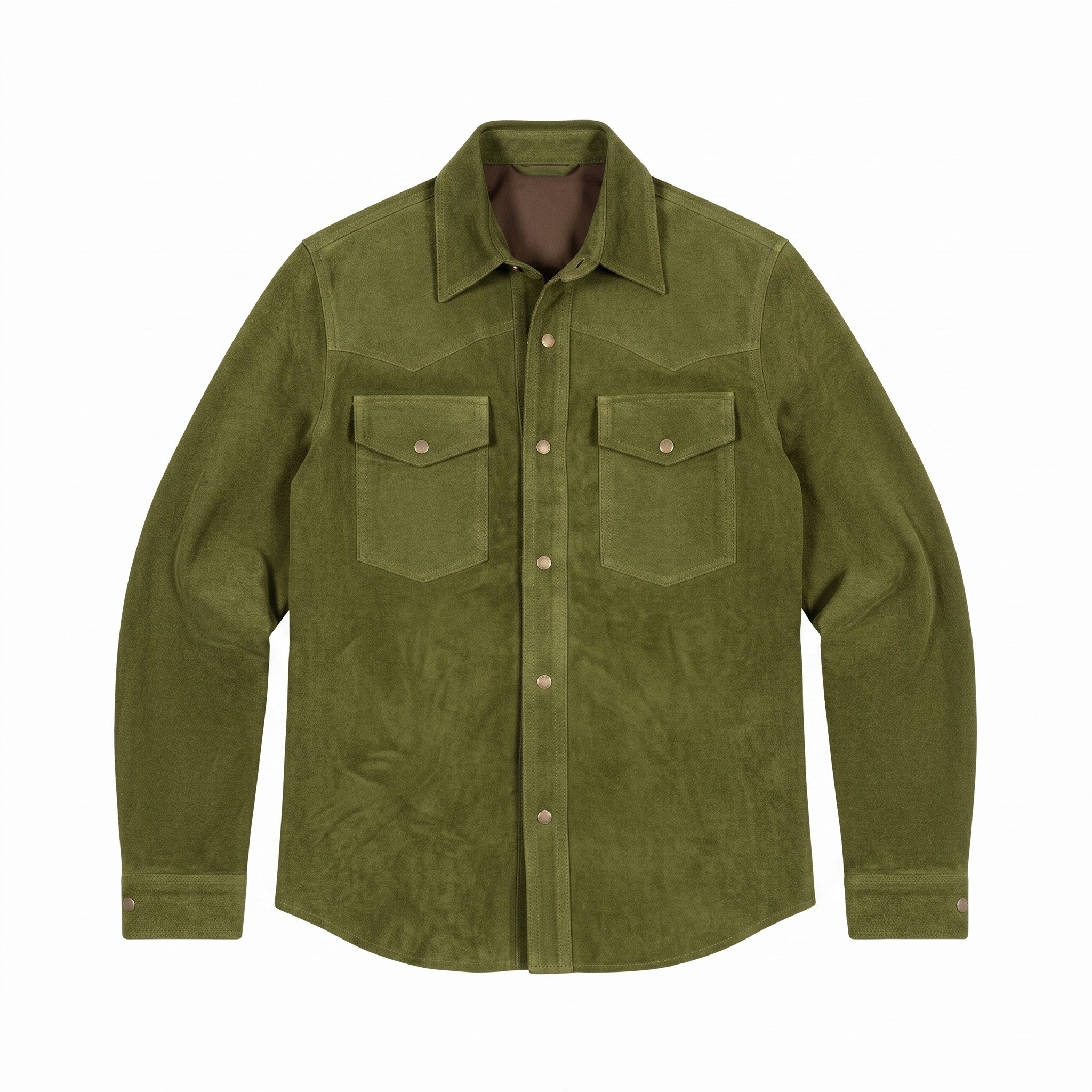 Men's Olive Green Suede Shirt Jacket — Dalyell