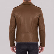 Men's Brown Leather Perfecto Jacket — Audley
