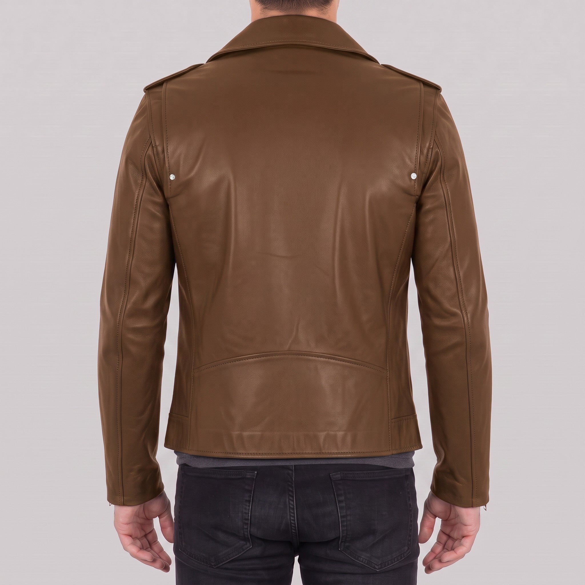 Men's Brown Leather Perfecto Jacket — Audley