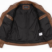 Men's Brown Leather Perfecto Jacket — Audley