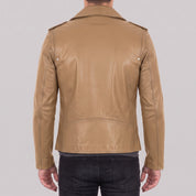 Men's Tan Leather Perfecto Jacket — Audley