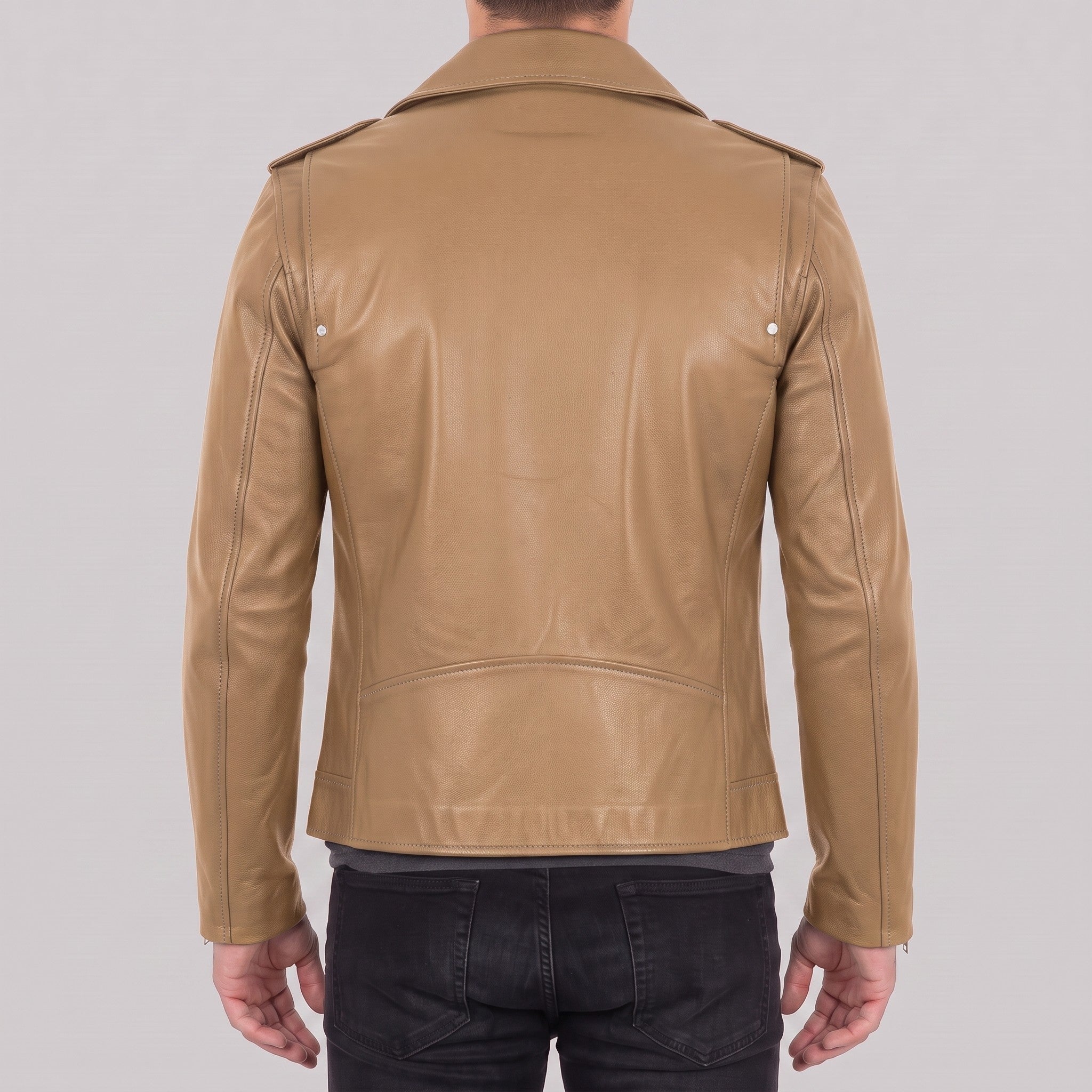Men's Tan Leather Perfecto Jacket — Audley