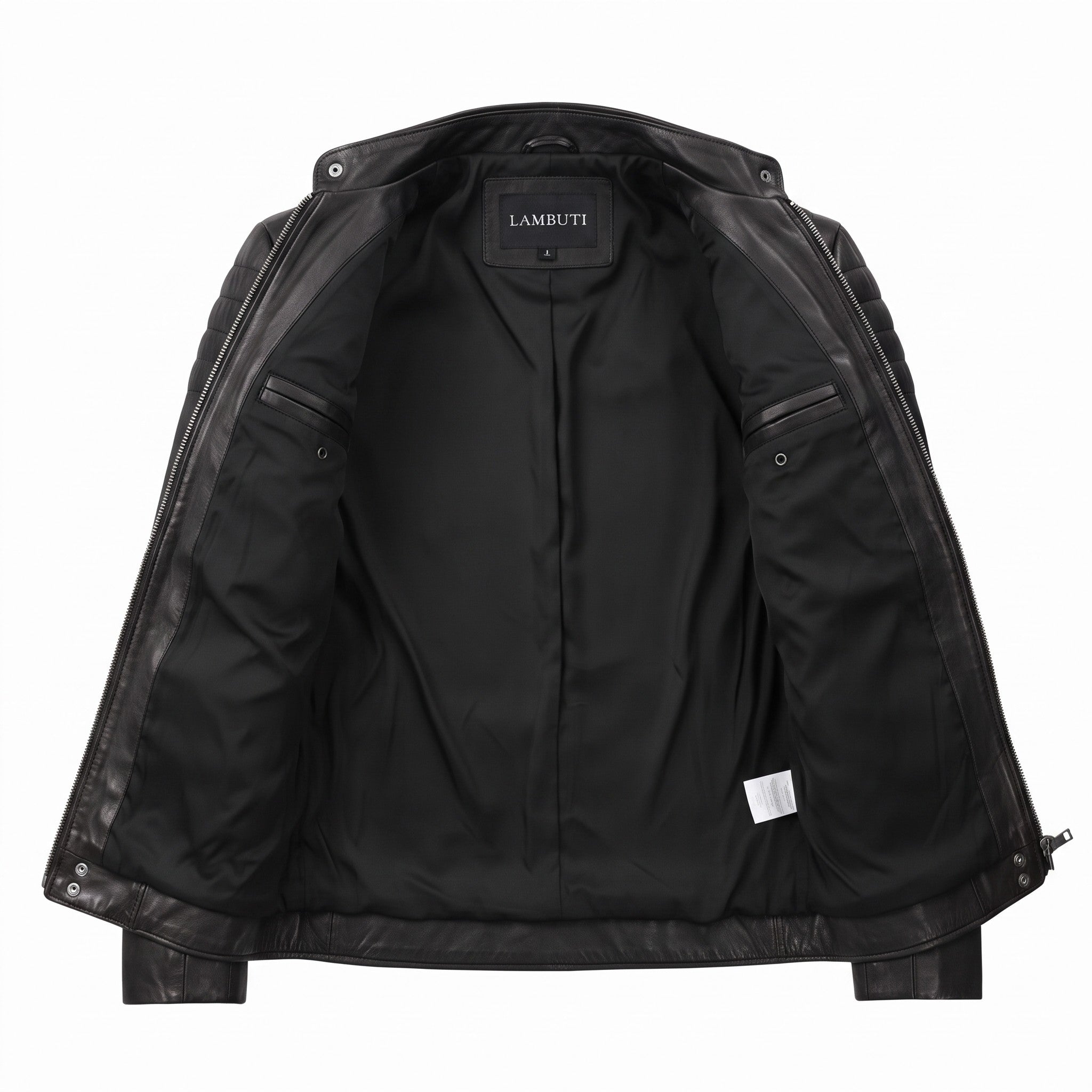 Men's Black Leather Biker Jacket — Collis