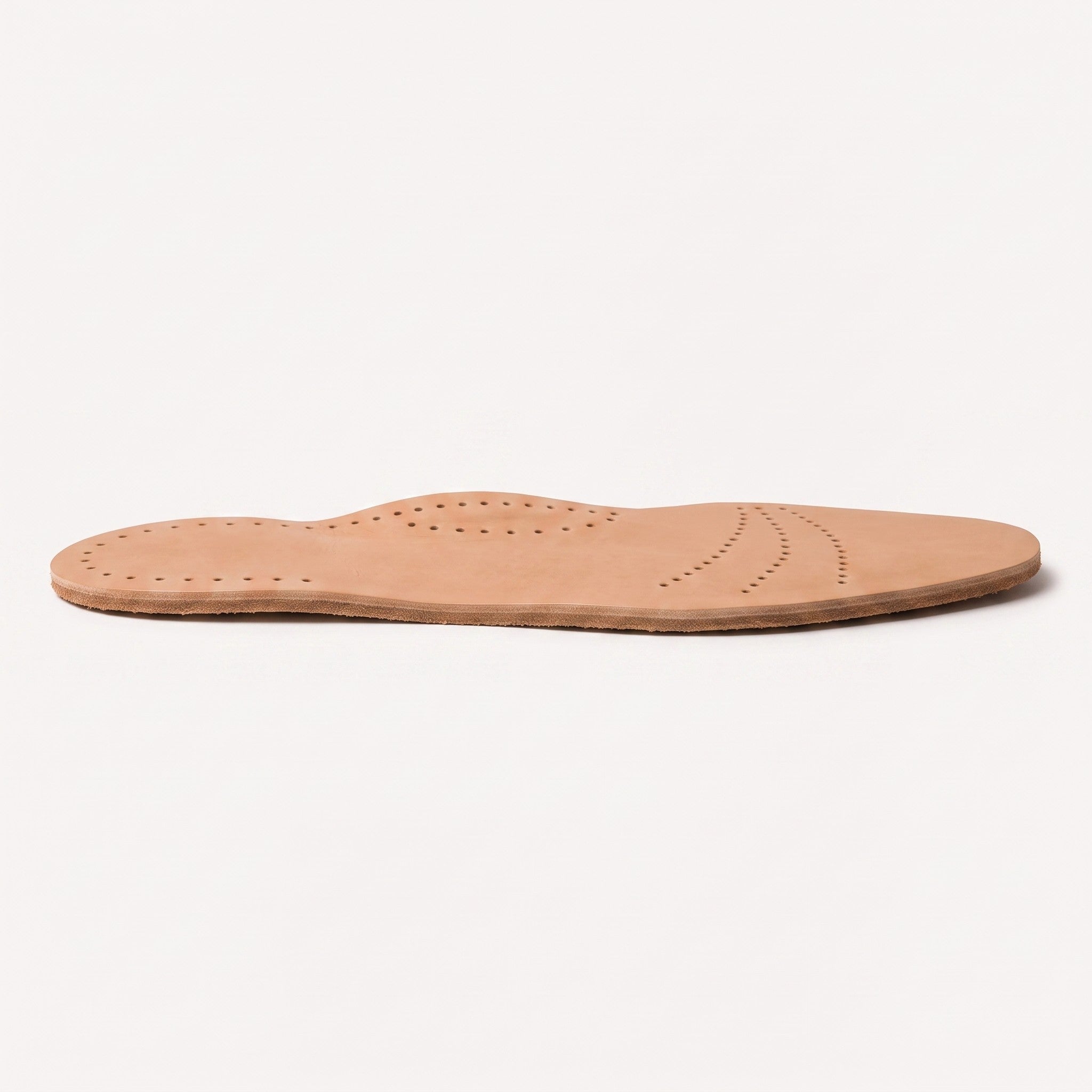 Light Brown Brogue-Perforated Full-Grain Leather Insoles — Hyde