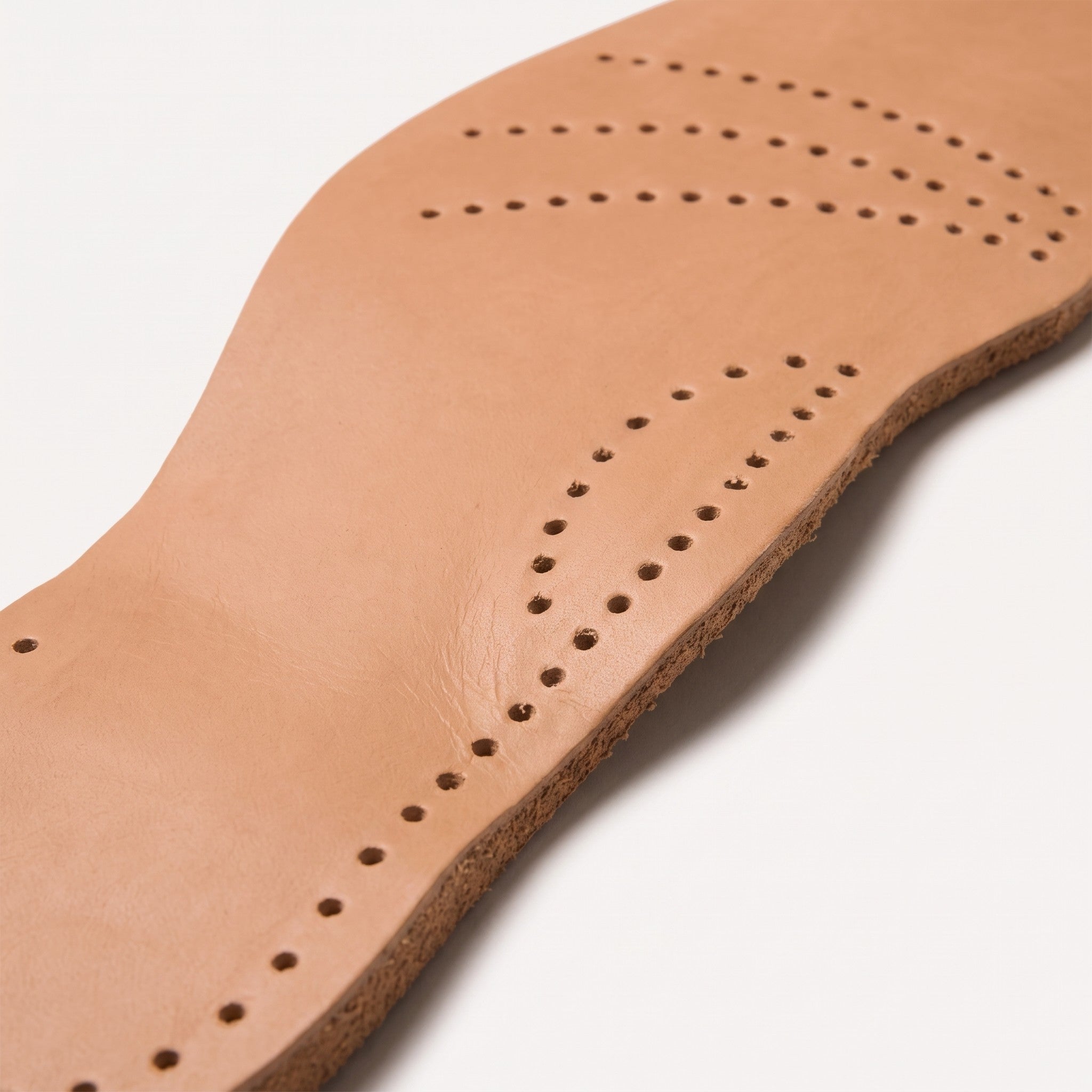 Light Brown Brogue-Perforated Full-Grain Leather Insoles — Hyde