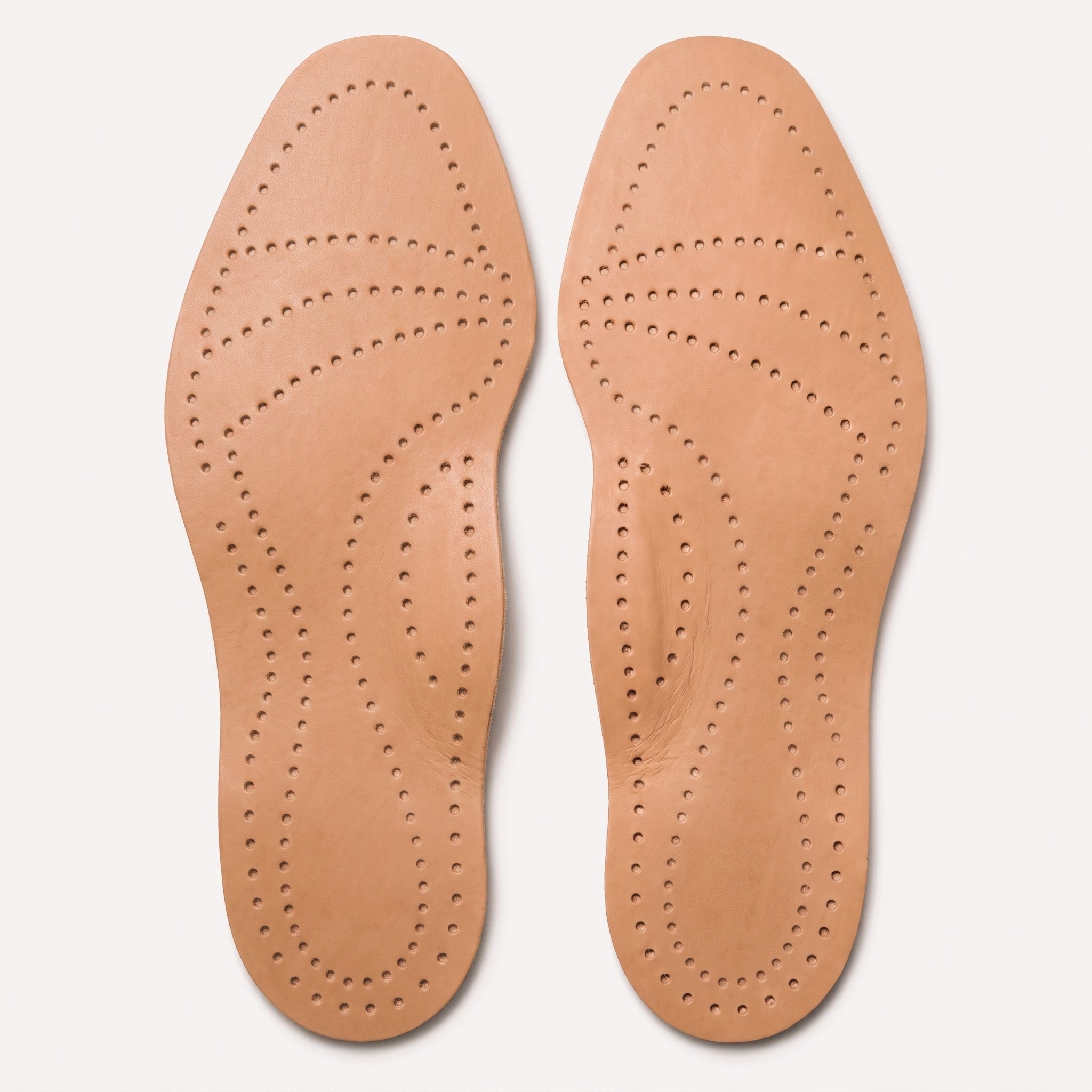 Light Brown Arch Wave Full-Grain Leather Insoles — Longworth