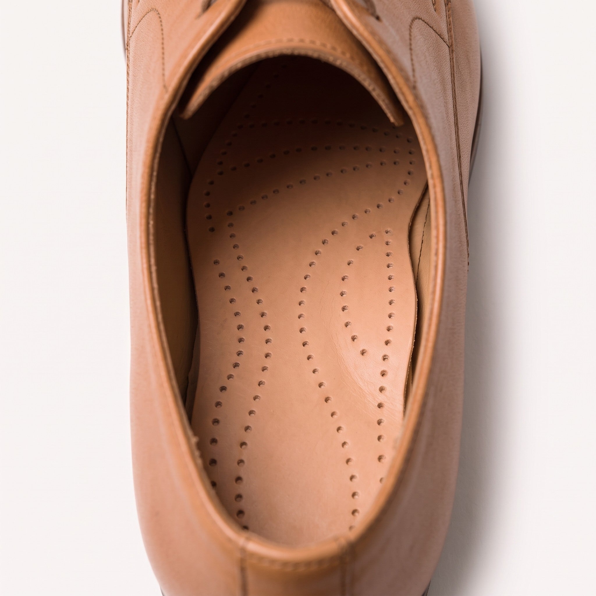Light Brown Arch Wave Full-Grain Leather Insoles — Longworth
