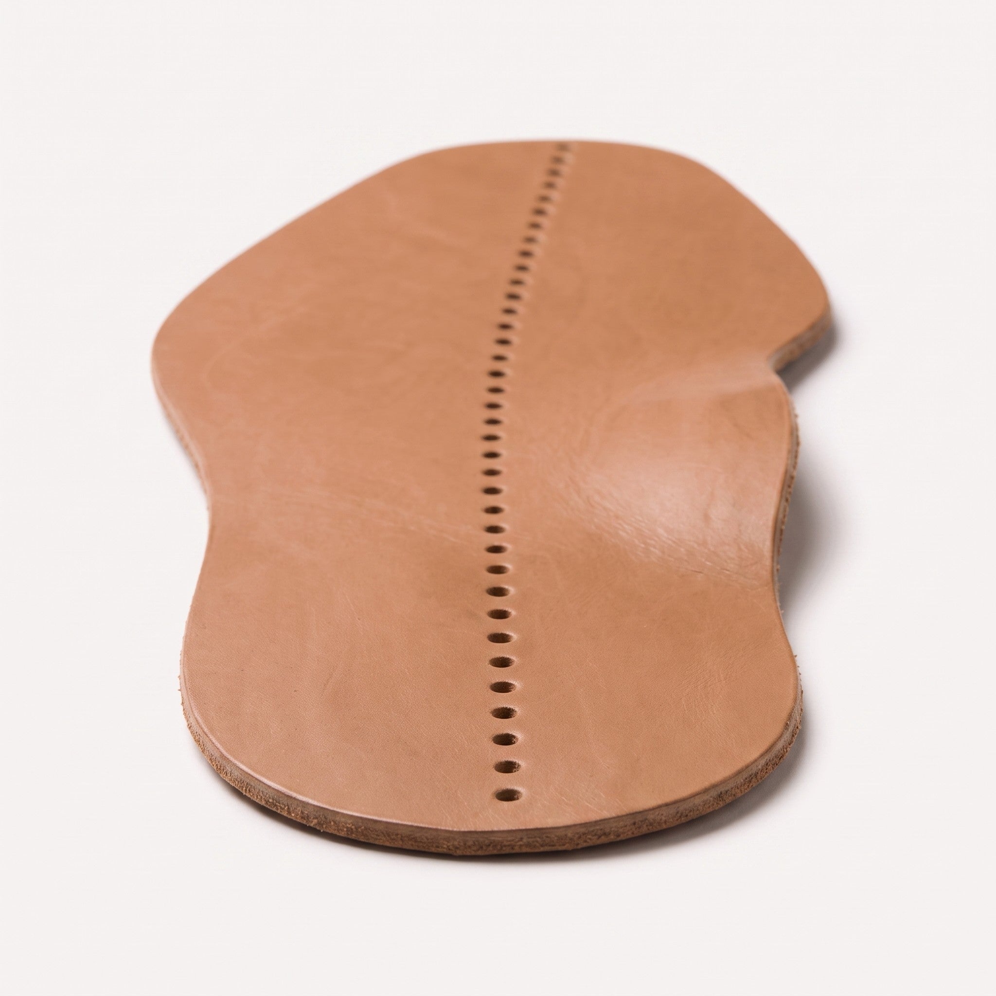 Light Brown Centre-Line Perforated Full-Grain Leather Insoles — Abborne