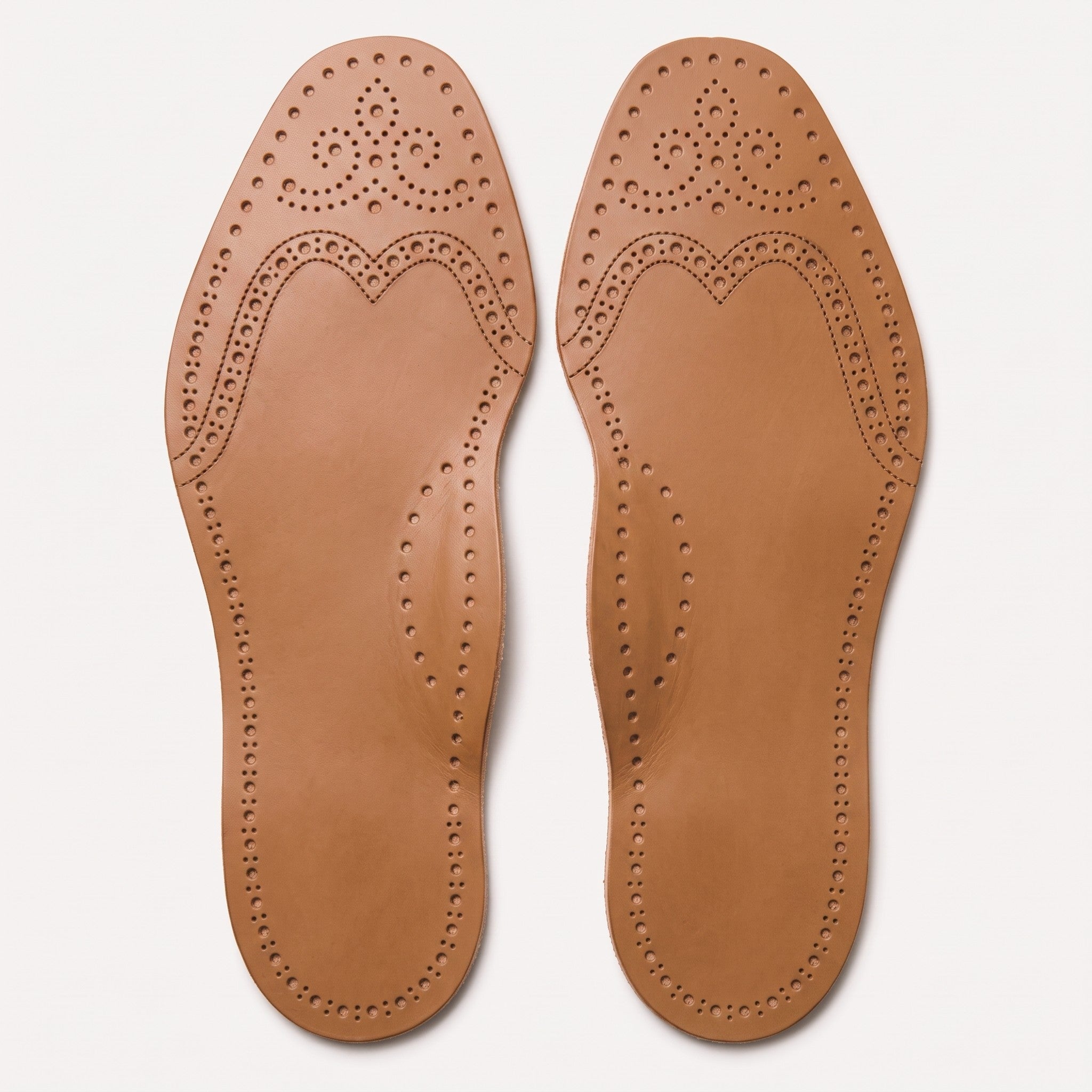 Light Brown Wingtip Brogue Full-Grain Leather Insoles — Bassett
