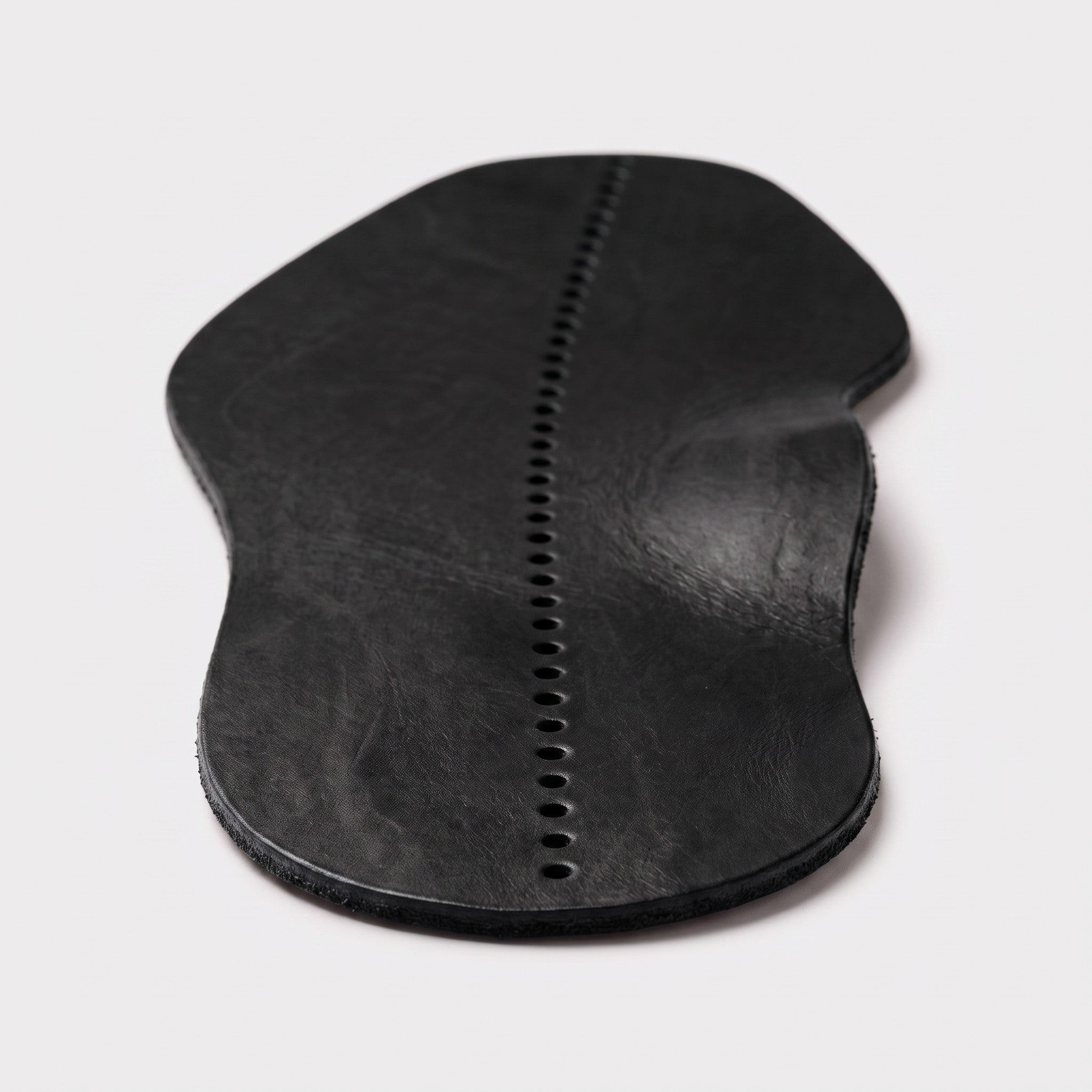 Black Centre-Line Perforated Full-Grain Leather Insoles — Abborne