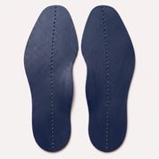 Navy Blue Centre-Line Perforated Full-Grain Leather Insoles — Abborne