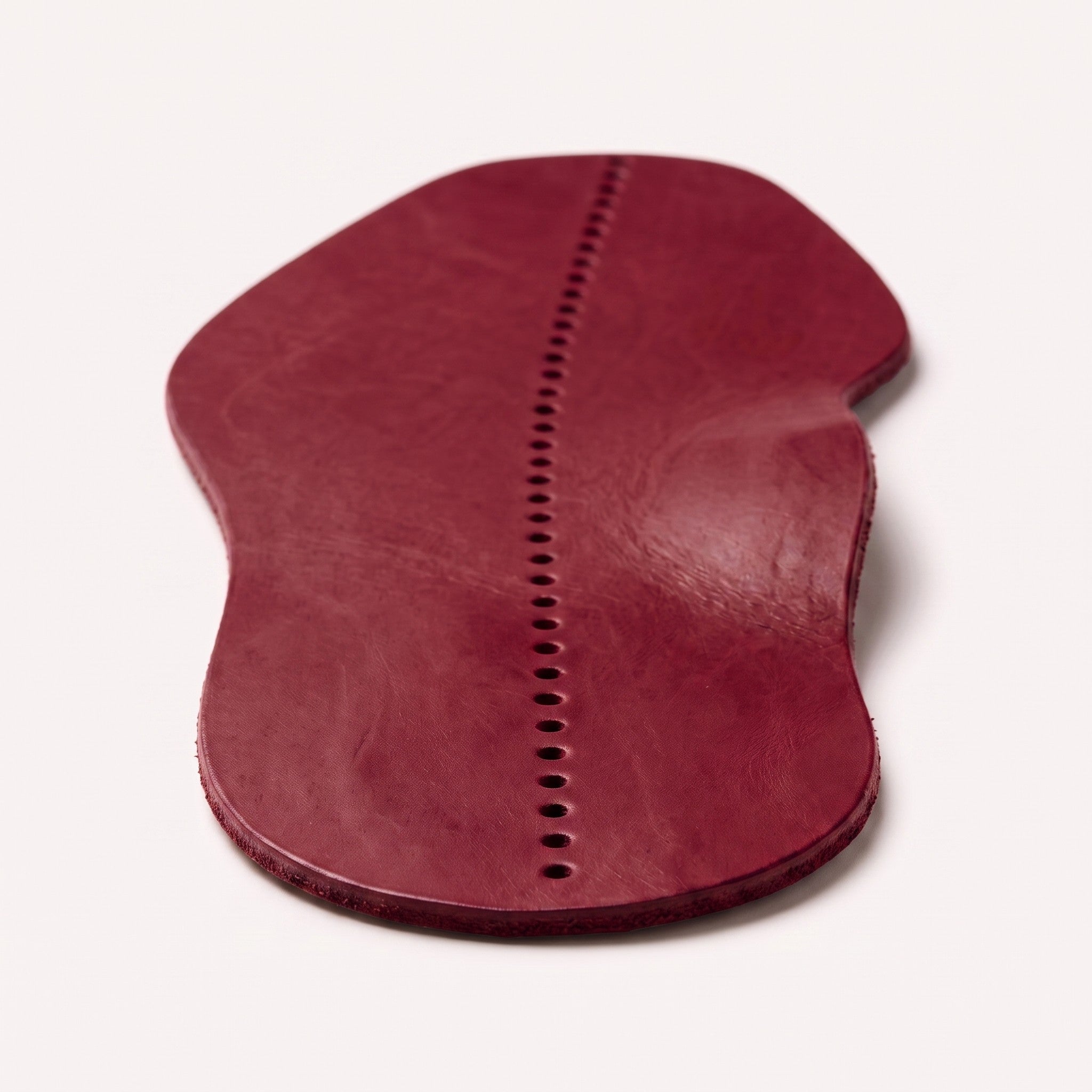 Burgundy Centre-Line Perforated Full-Grain Leather Insoles — Abborne