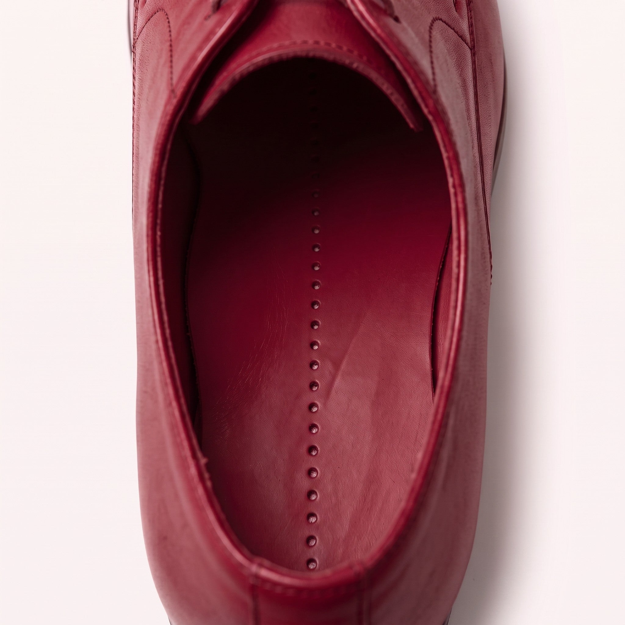 Burgundy Centre-Line Perforated Full-Grain Leather Insoles — Abborne