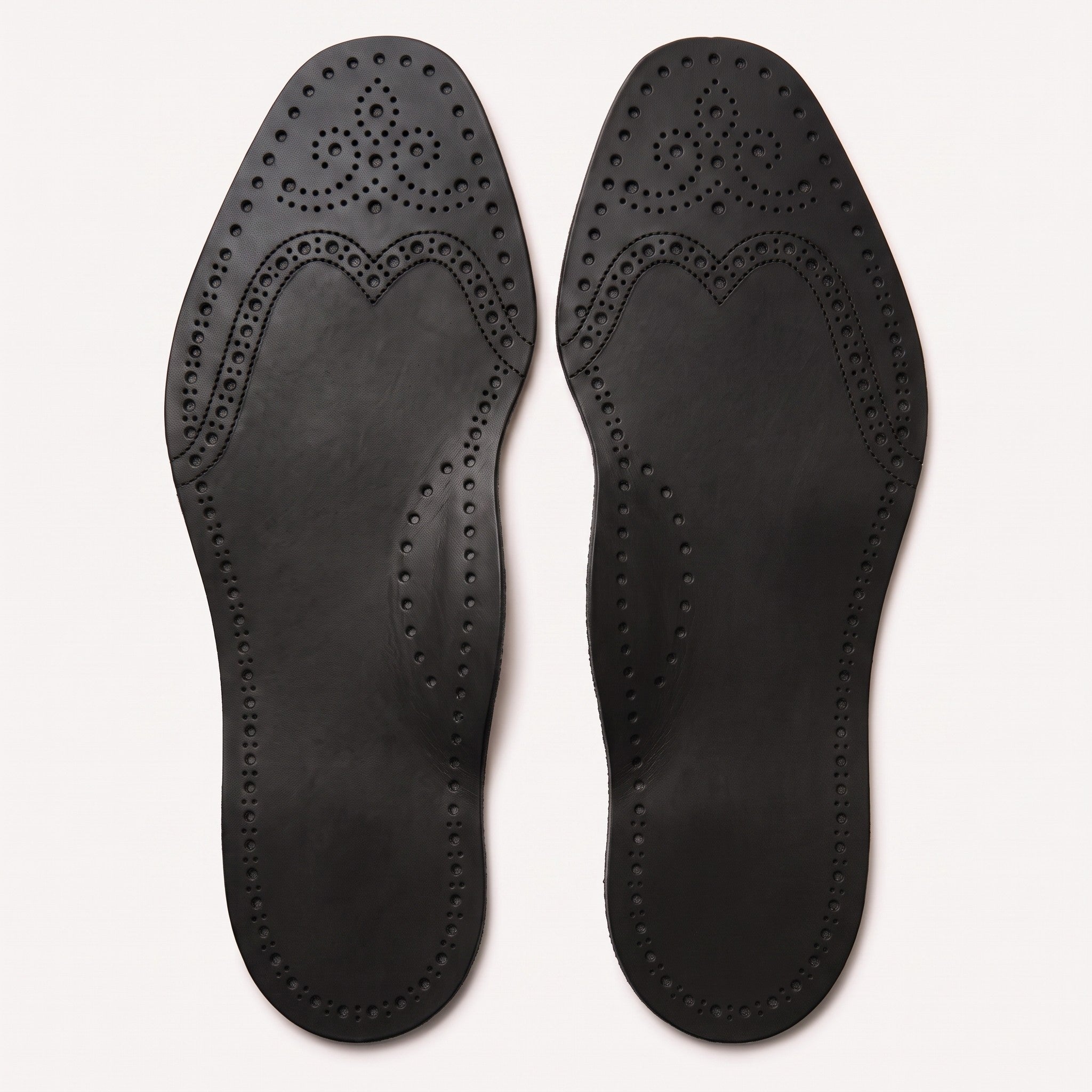 Black Wingtip Brogue Full-Grain Leather Insoles — Bassett
