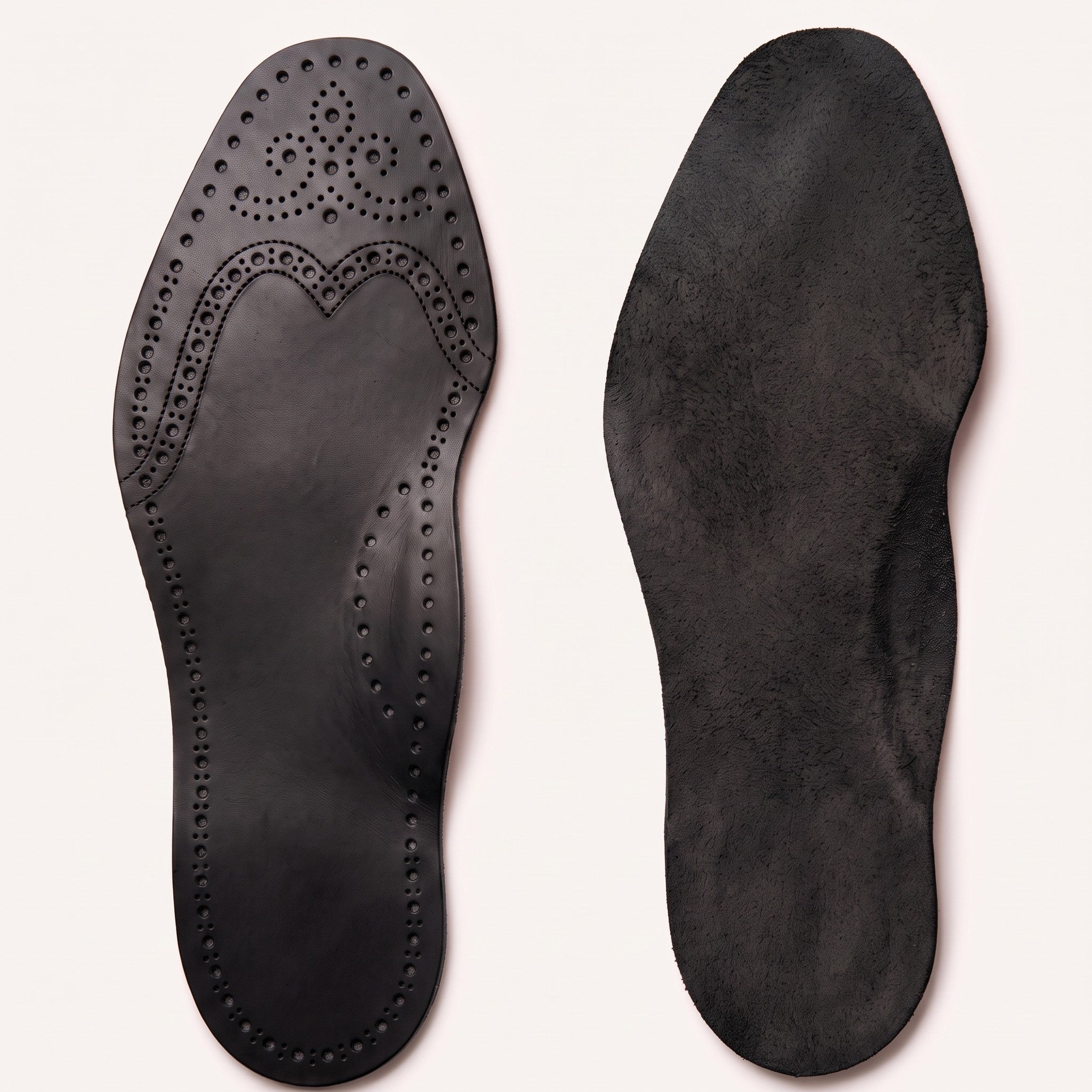 Black Wingtip Brogue Full-Grain Leather Insoles — Bassett