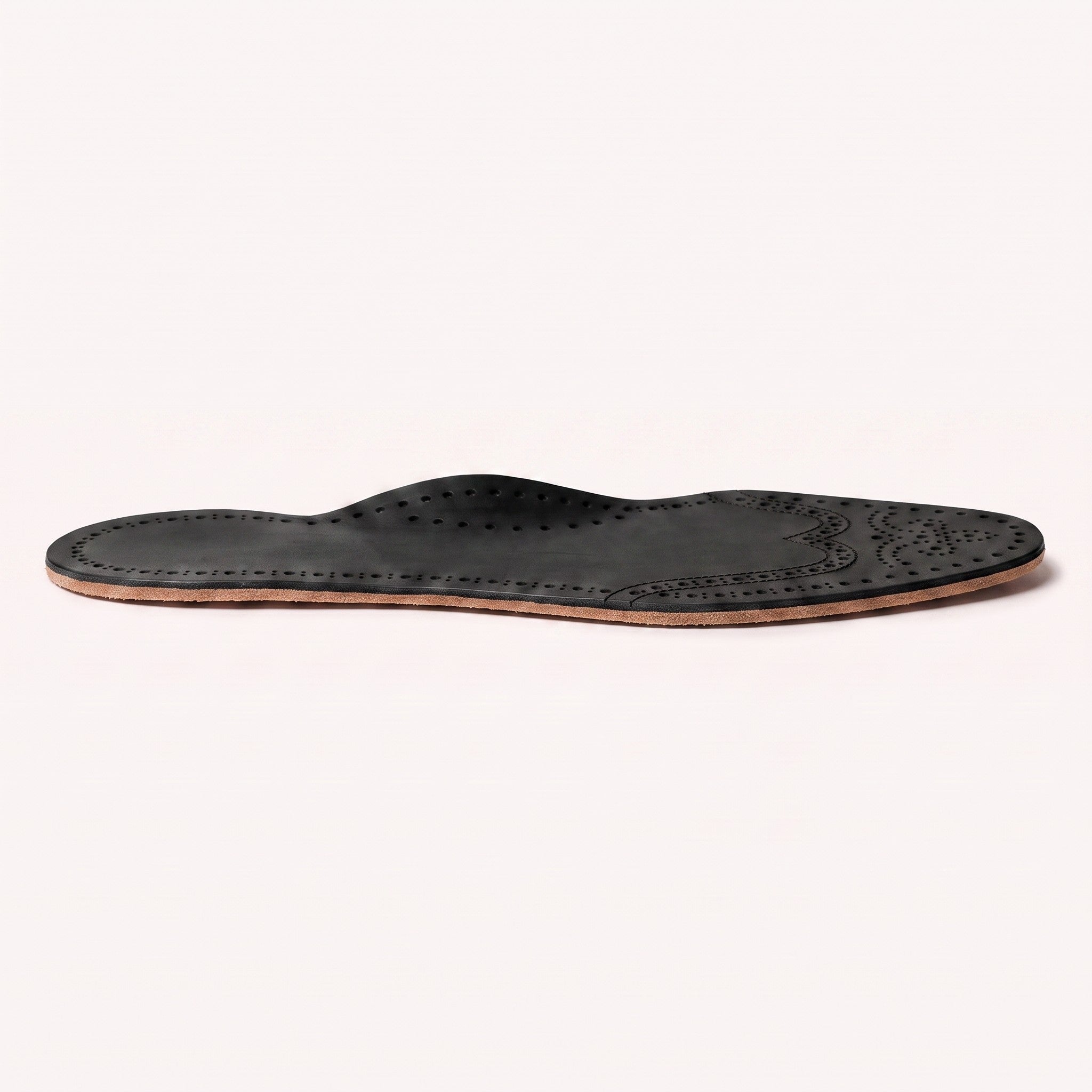 Black Wingtip Brogue Full-Grain Leather Insoles — Bassett