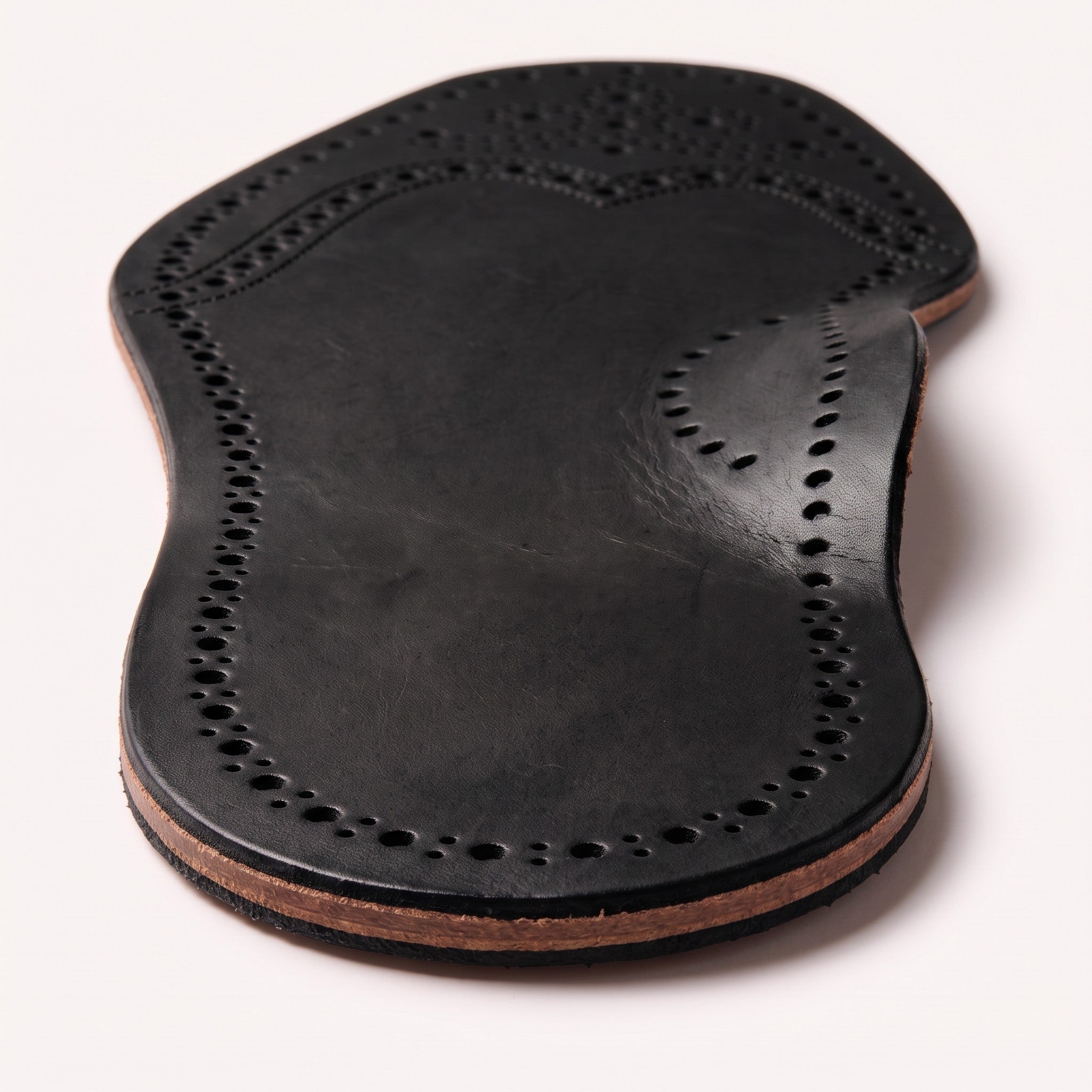 Black Wingtip Brogue Full-Grain Leather Insoles — Bassett