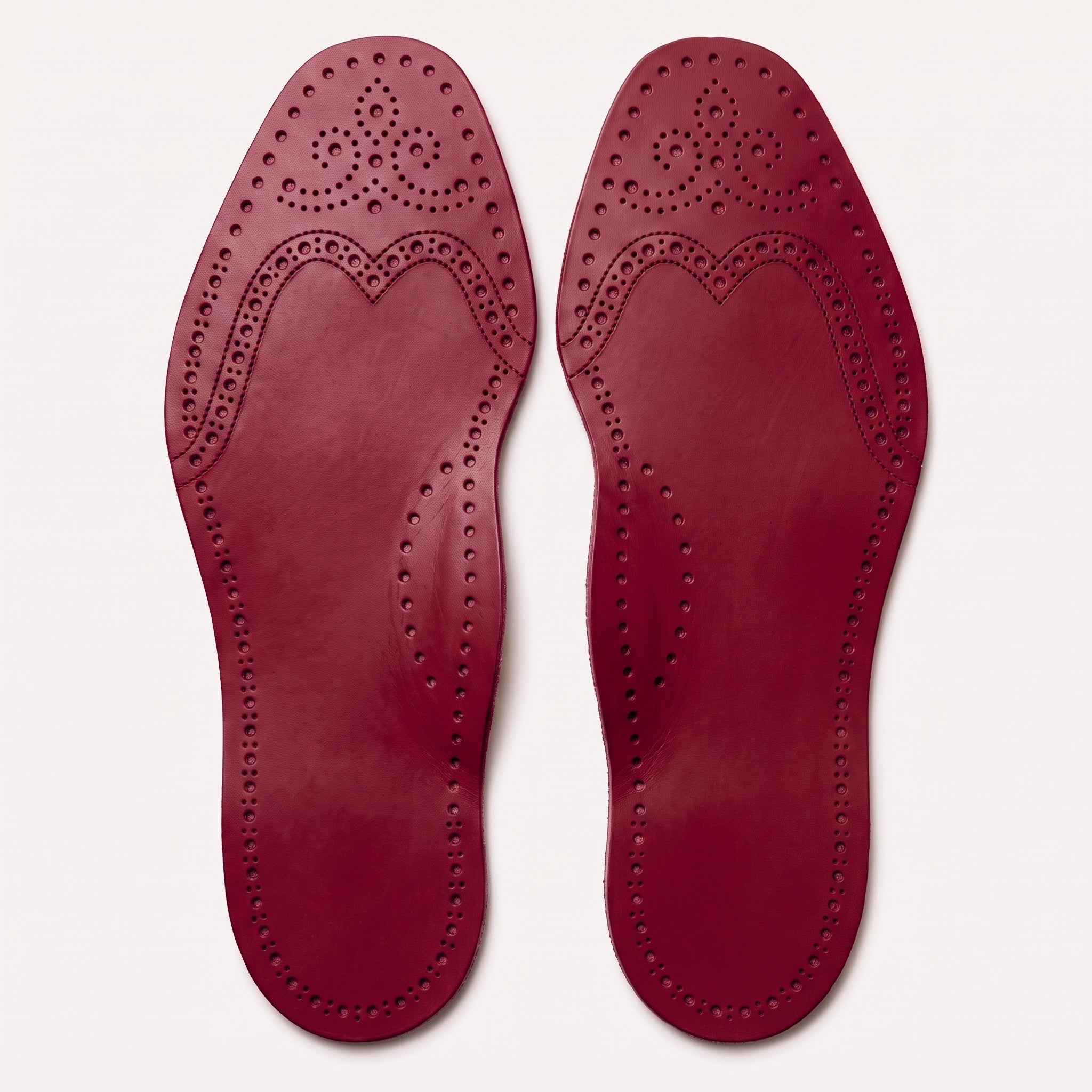 Burgundy Wingtip Brogue Full-Grain Leather Insoles — Bassett