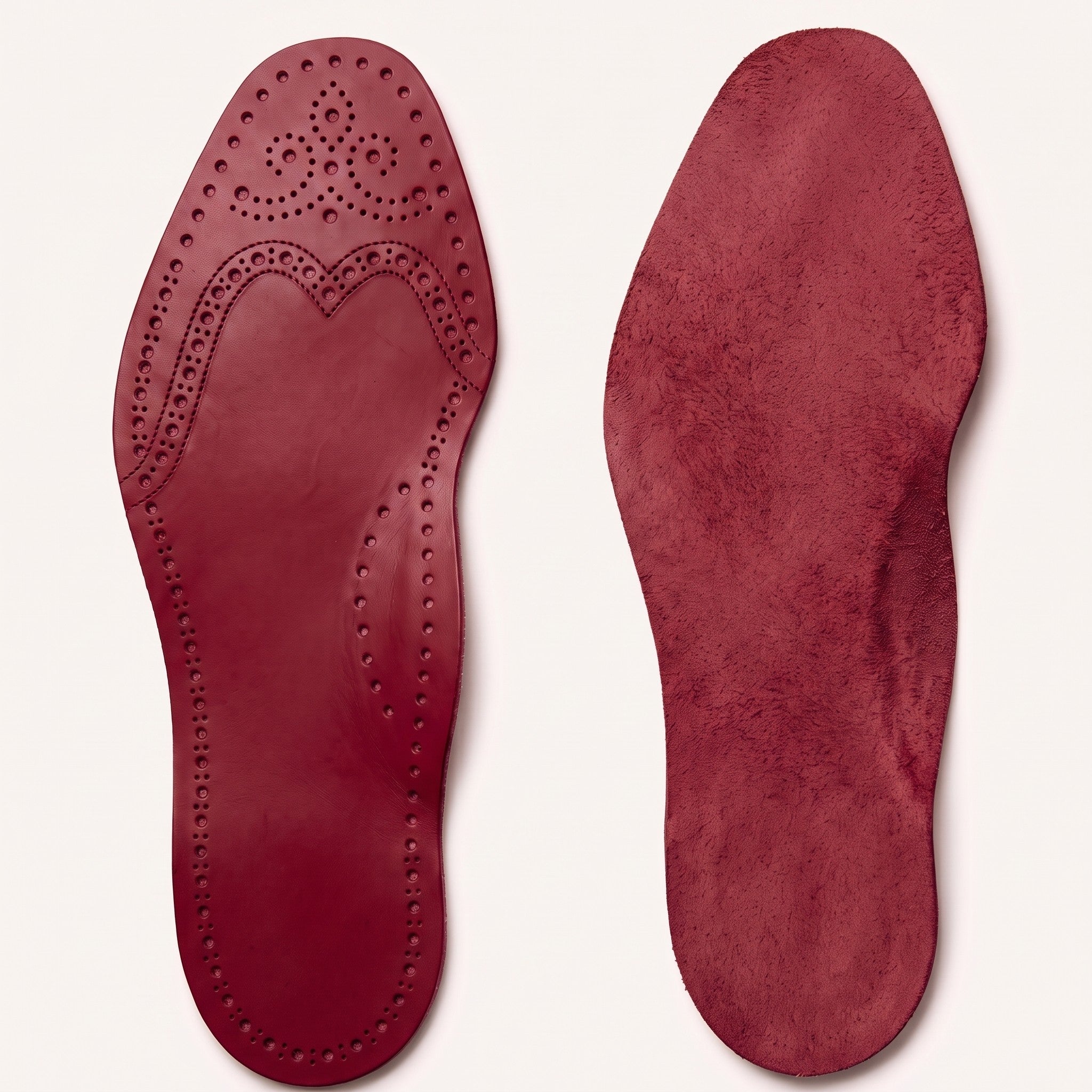 Burgundy Wingtip Brogue Full-Grain Leather Insoles — Bassett
