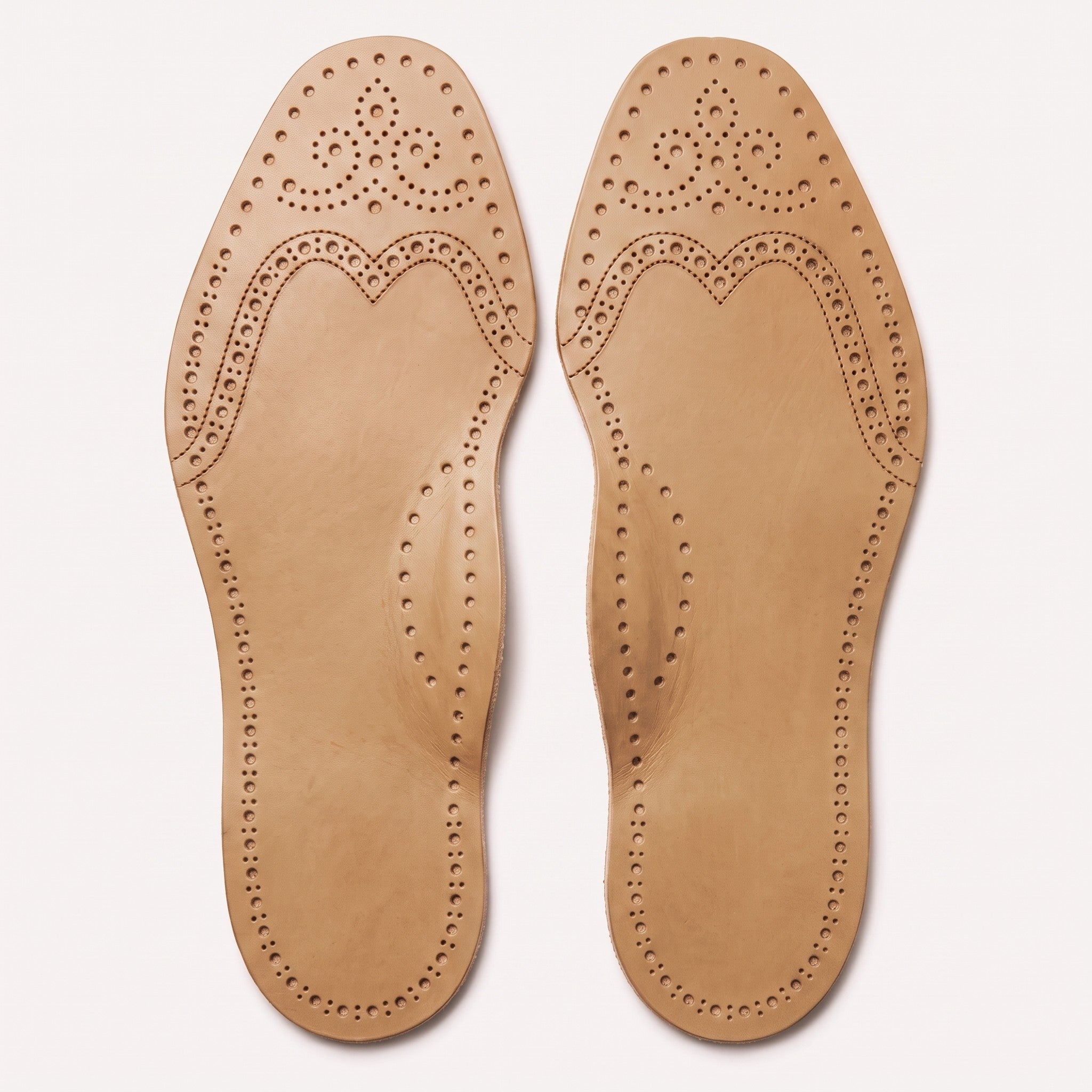 Tan Wingtip Brogue Full-Grain Leather Insoles — Bassett