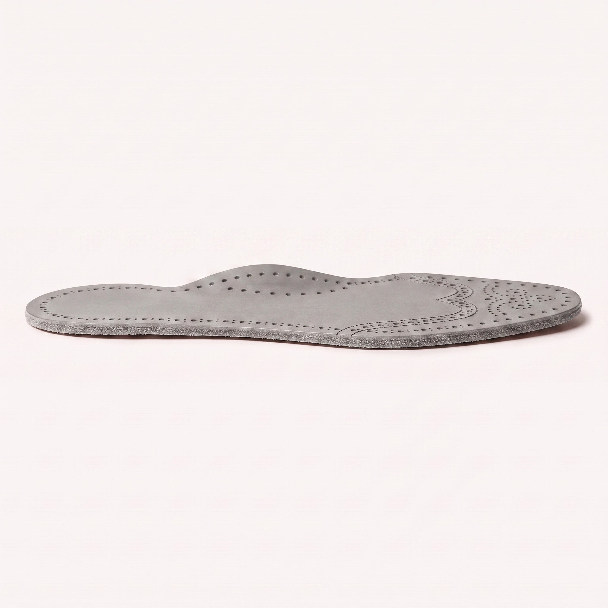 Light Gray Wingtip Brogue Full-Grain Leather Insoles — Bassett