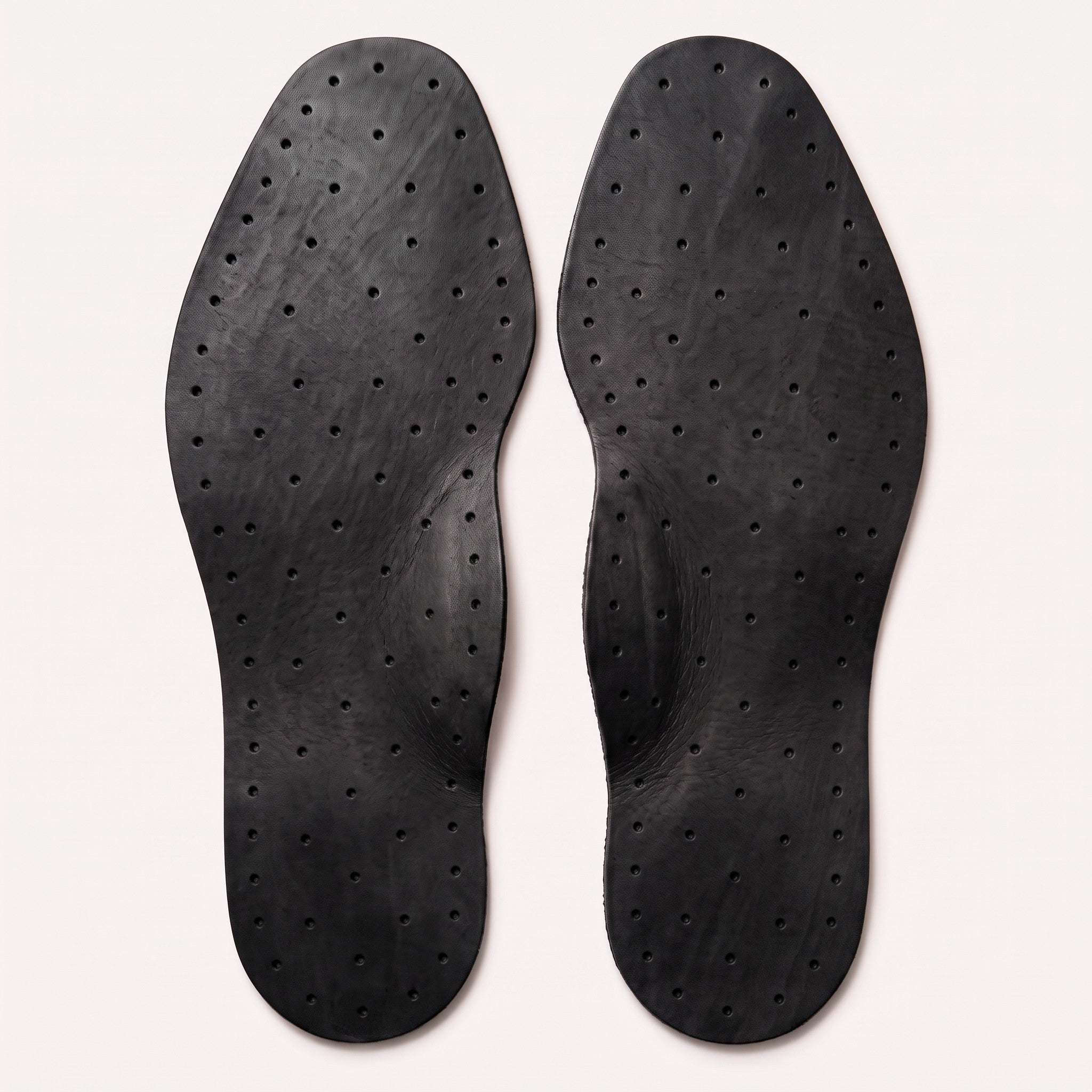 Black Diamond-Punched Full-Grain Leather Insoles — Finham