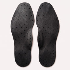 Black Leather Insoles,  Slim Shoe Inserts — Finham