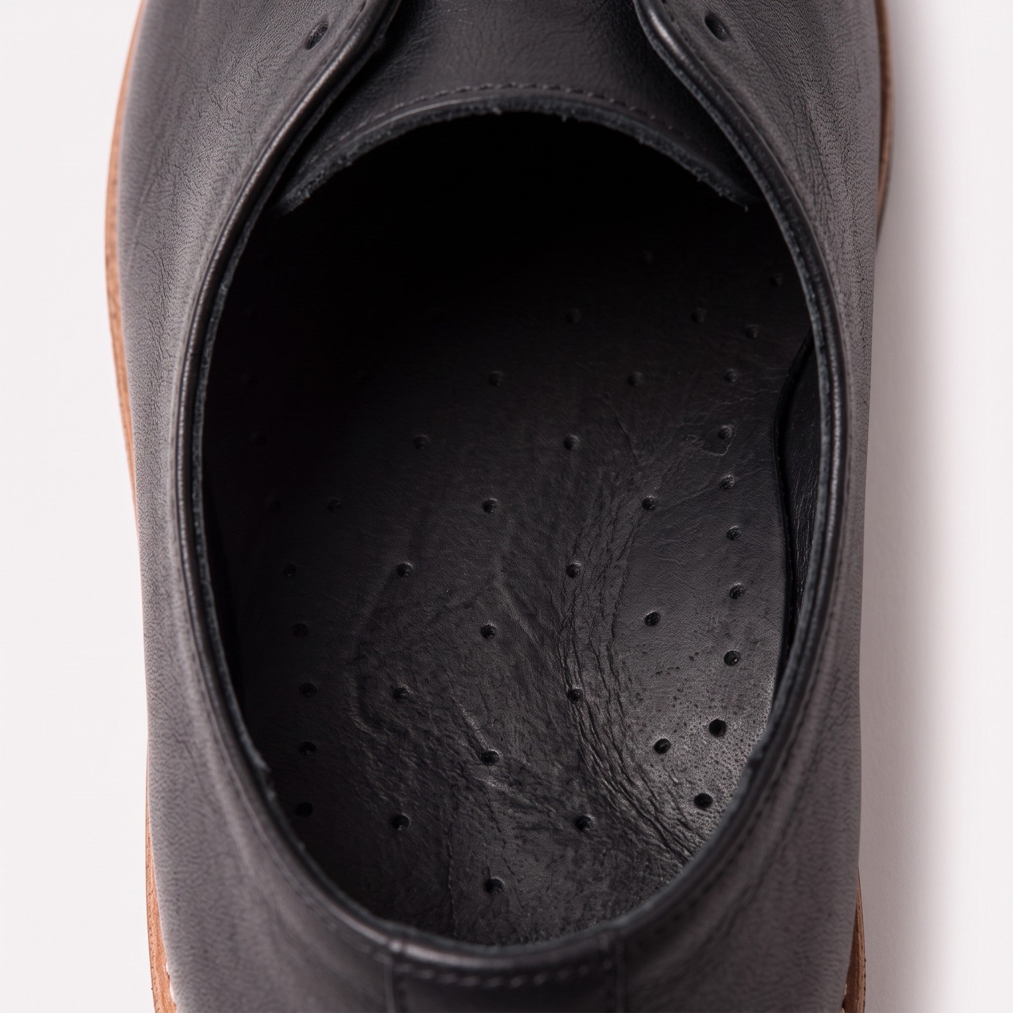 Black Diamond-Punched Full-Grain Leather Insoles — Finham